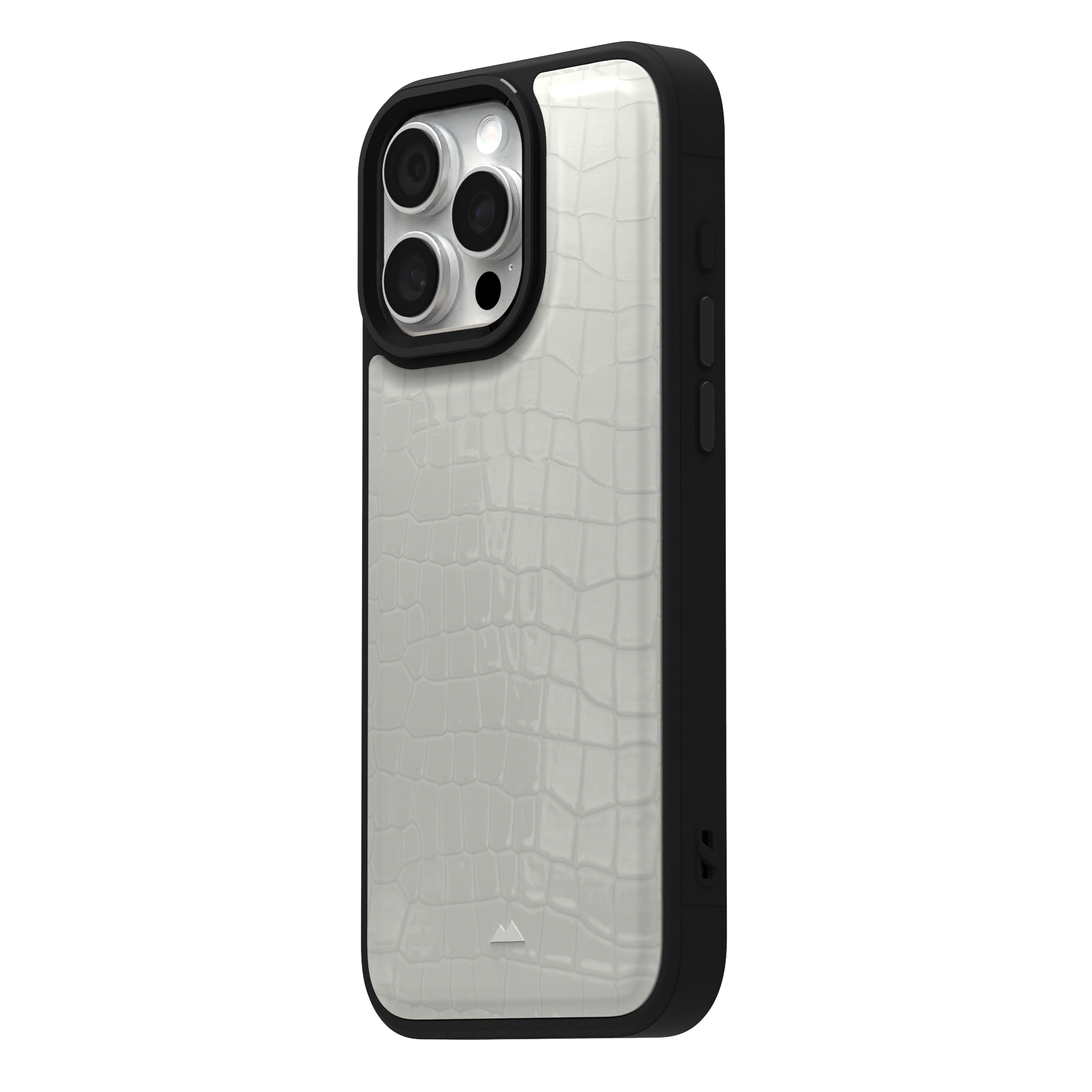 Patent White Python Leather Case Cover for iPhone 16 Pro Max