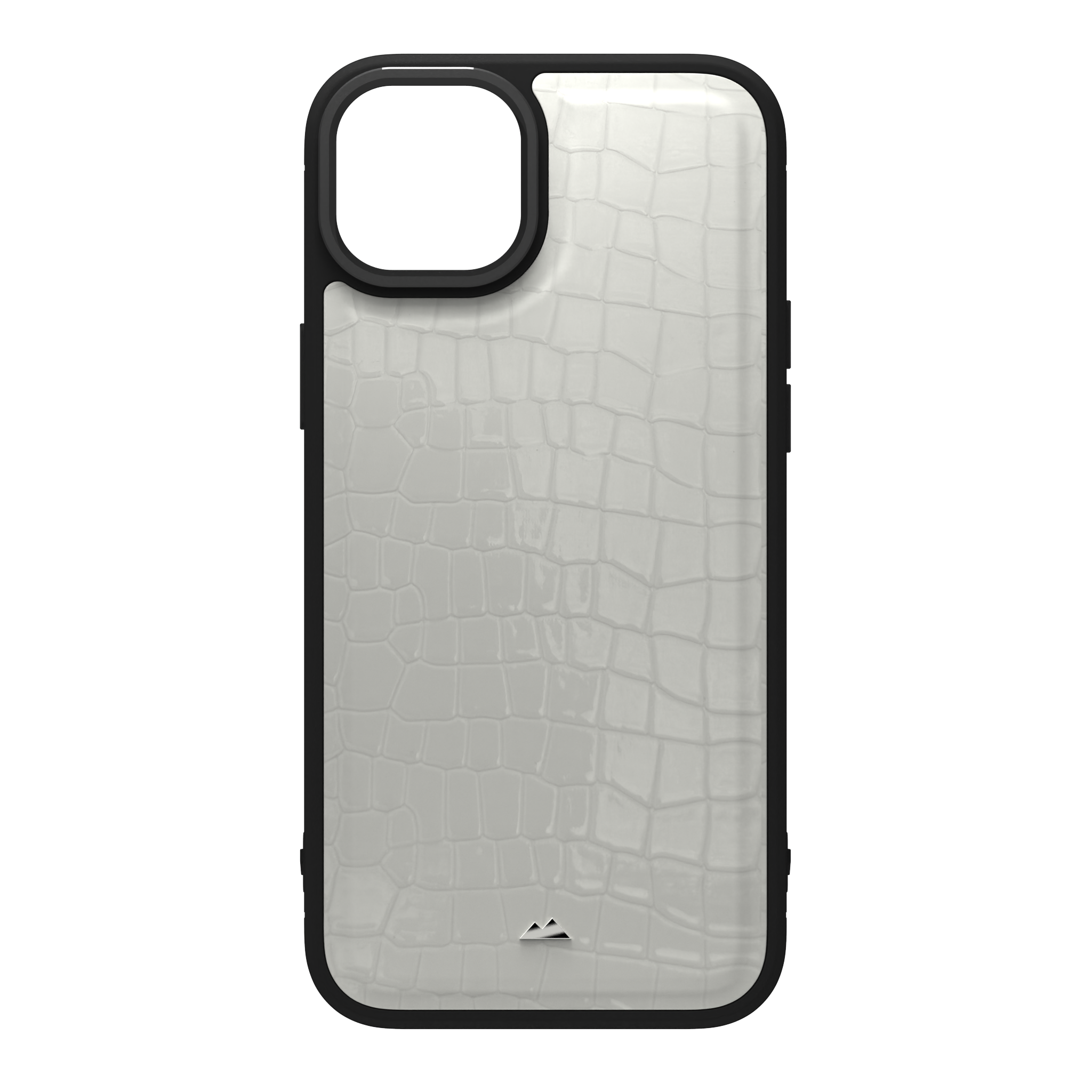 Patent White Python Leather Case Cover for iPhone 15 Plus