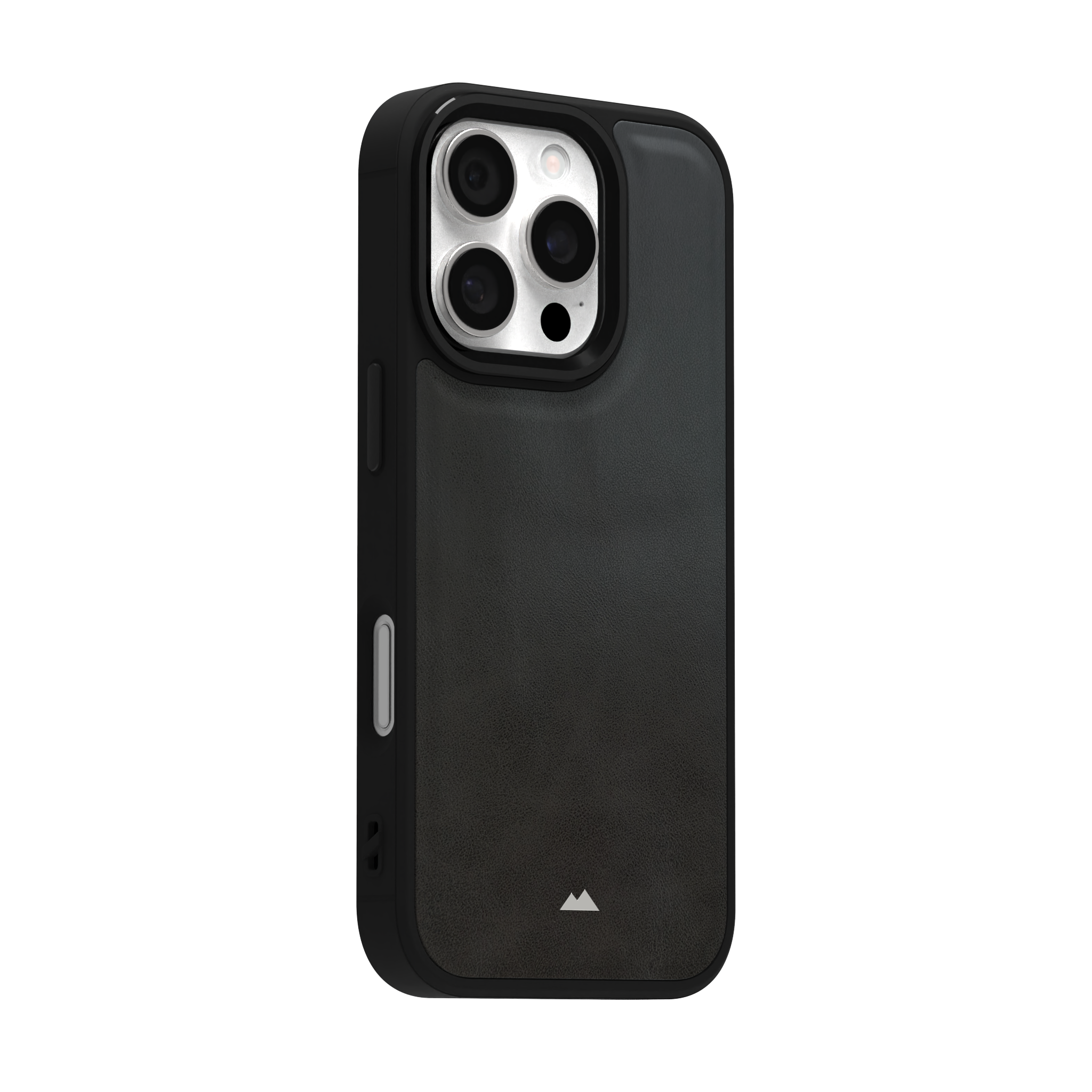 Smudged Grey Leather Case Cover for iPhone 16 Pro