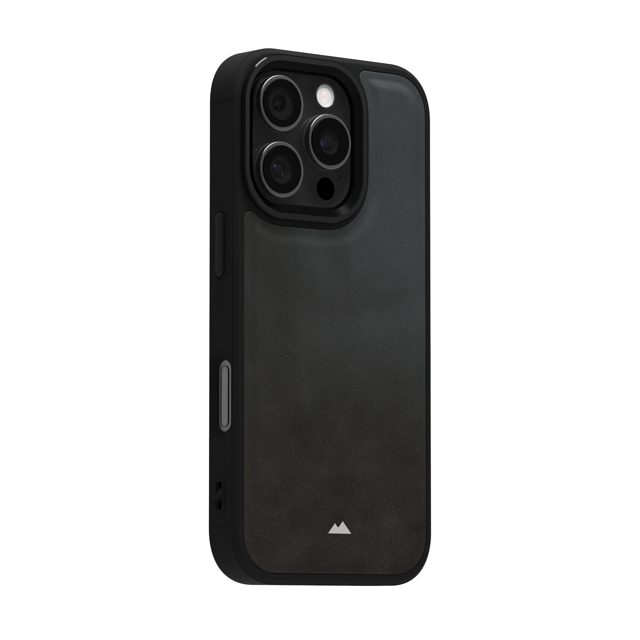 Smudged Grey Leather Case Cover for iPhone 16 Pro