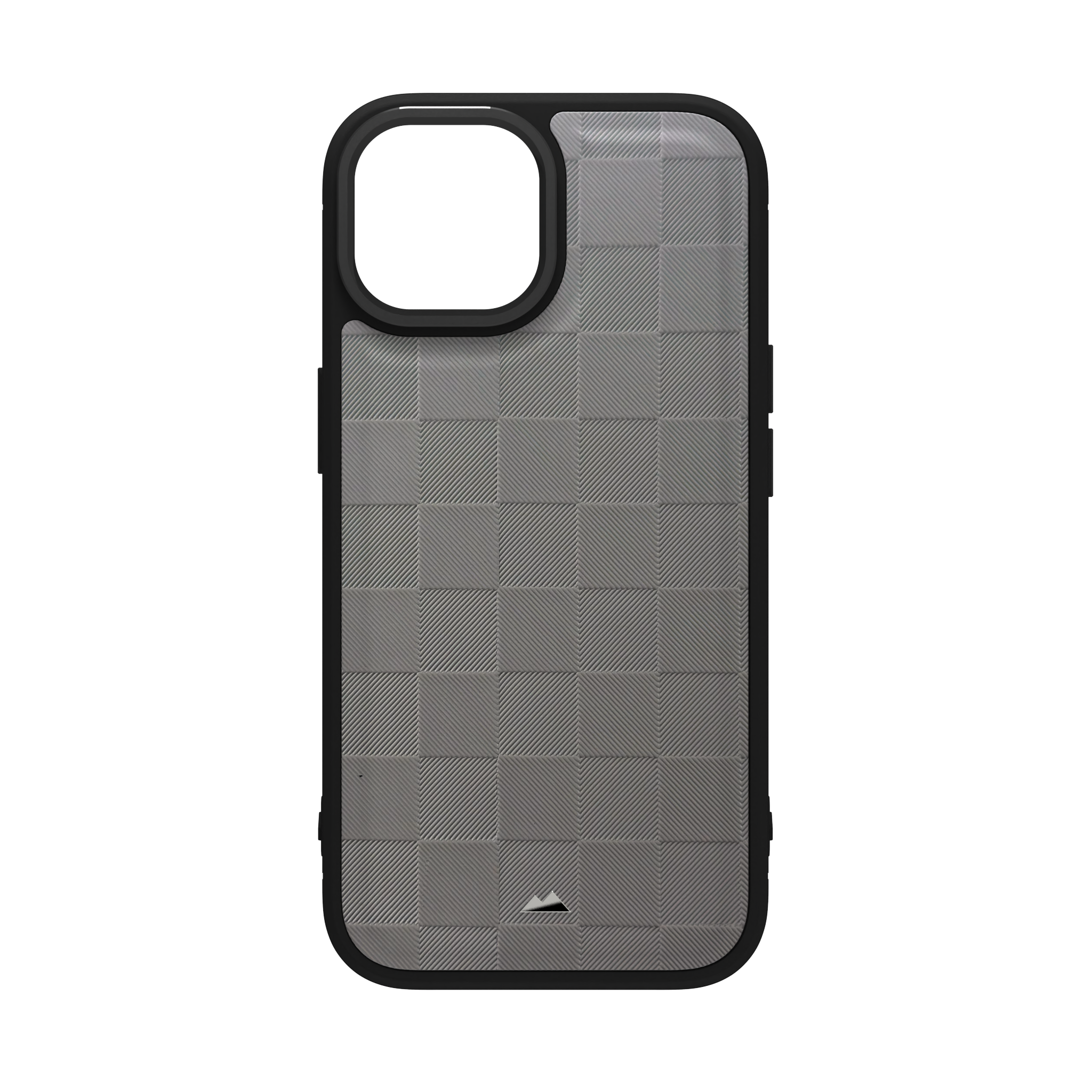Ash Checkered Leather Case Cover for iPhone 15