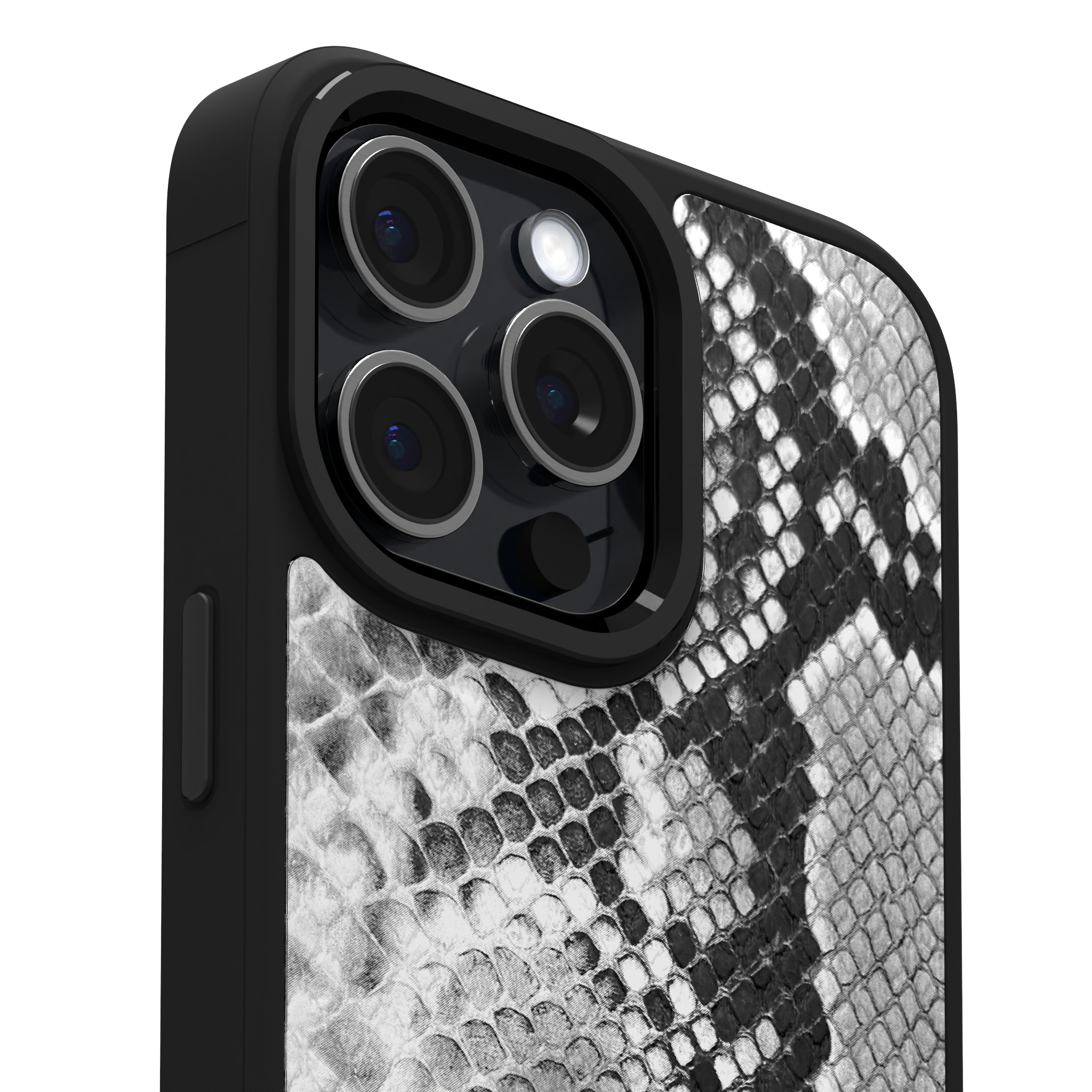 White Reptile Leather Case Cover for iPhone 15 Pro Max