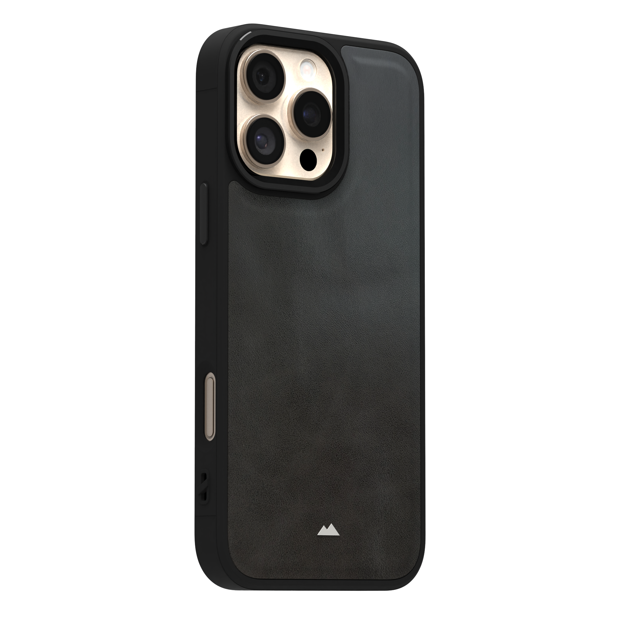 Smudged Grey Leather Case Cover for iPhone 16 Pro Max