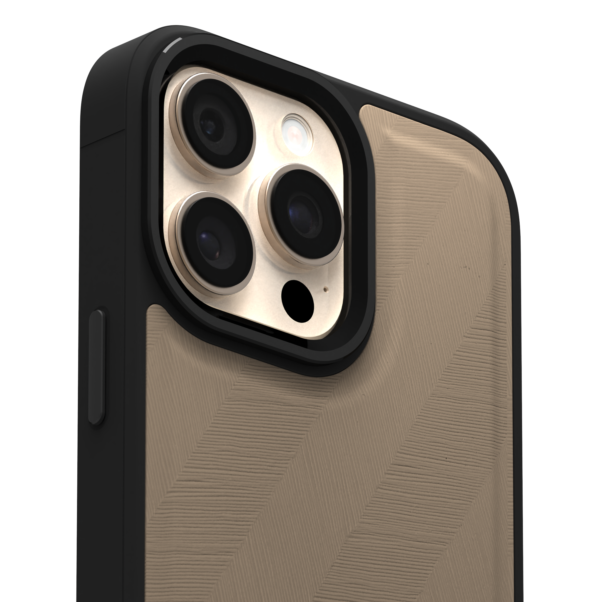 Pale Lined Leather Case Cover for iPhone 16 Pro Max