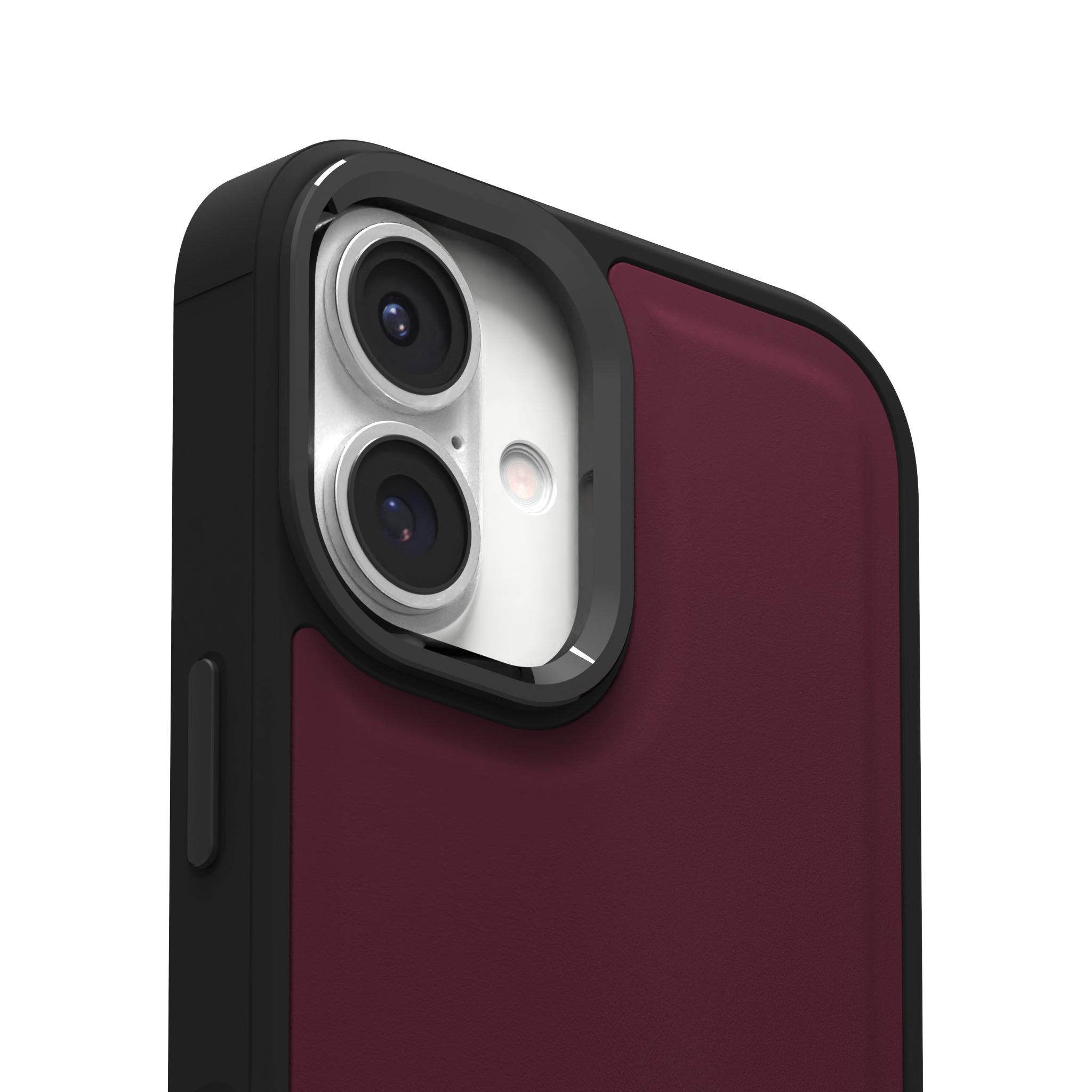 Merlot Plain Leather Case for iPhone 16