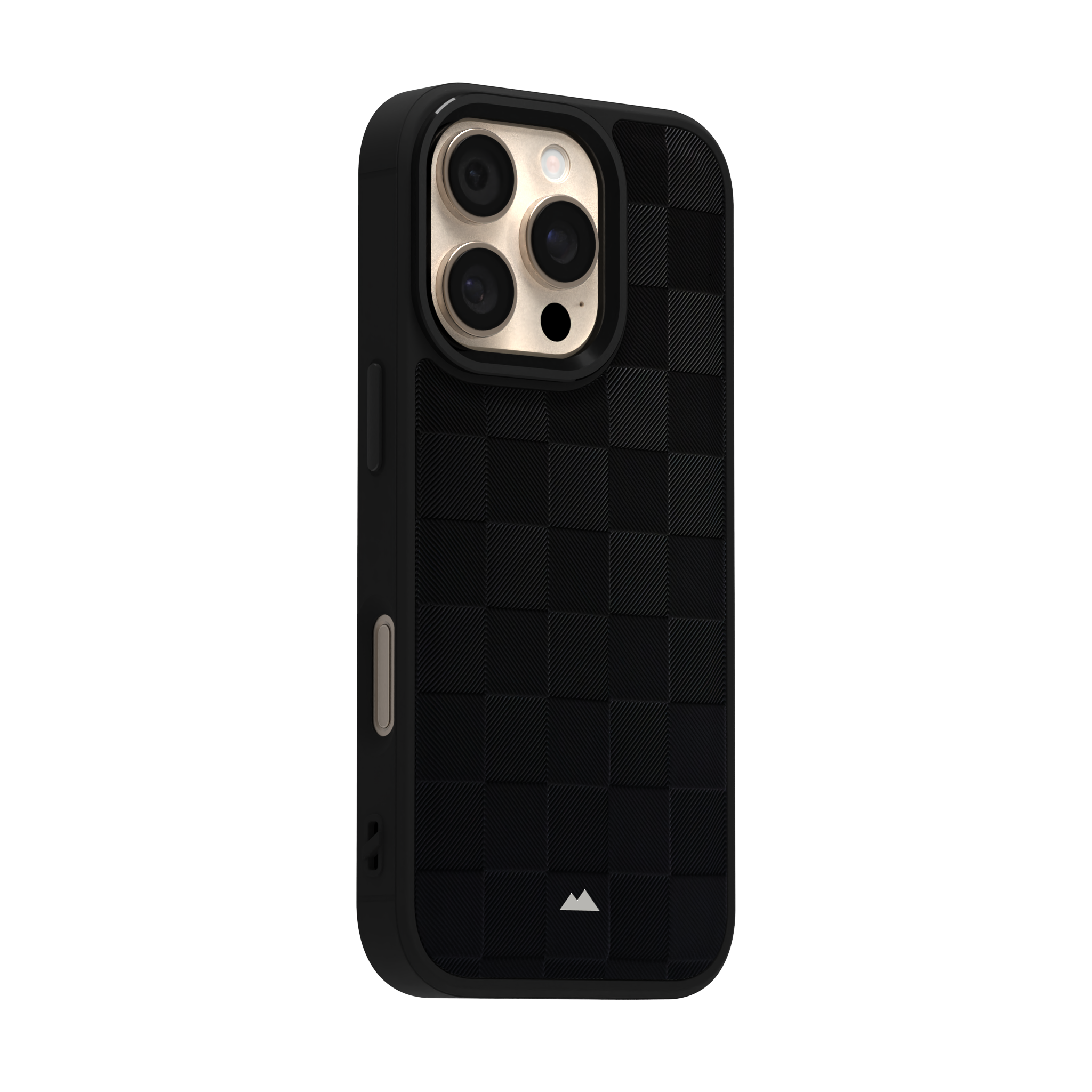 Black Checkered Leather Case for iPhone 16 Pro