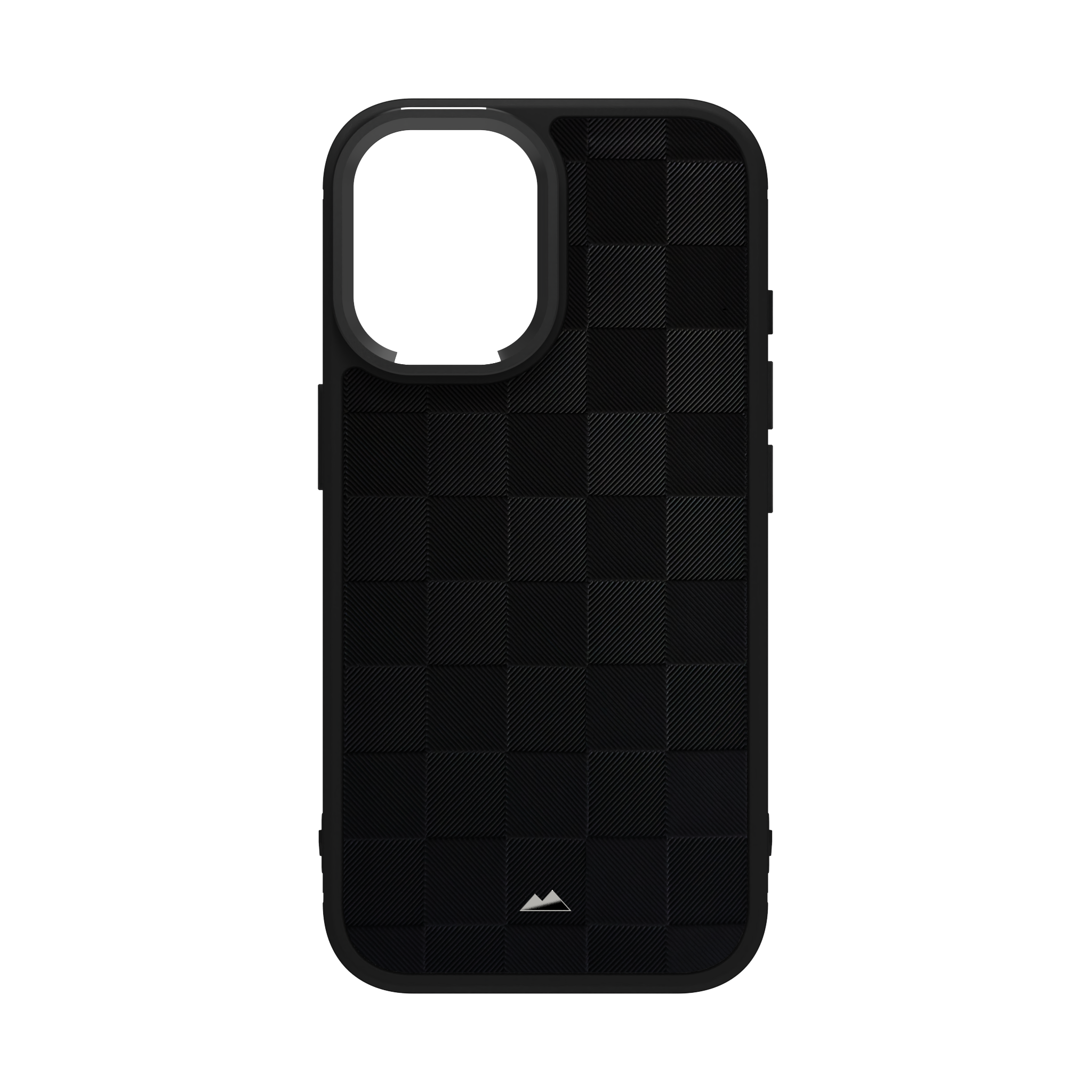Black Checkered Leather Case for iPhone 16