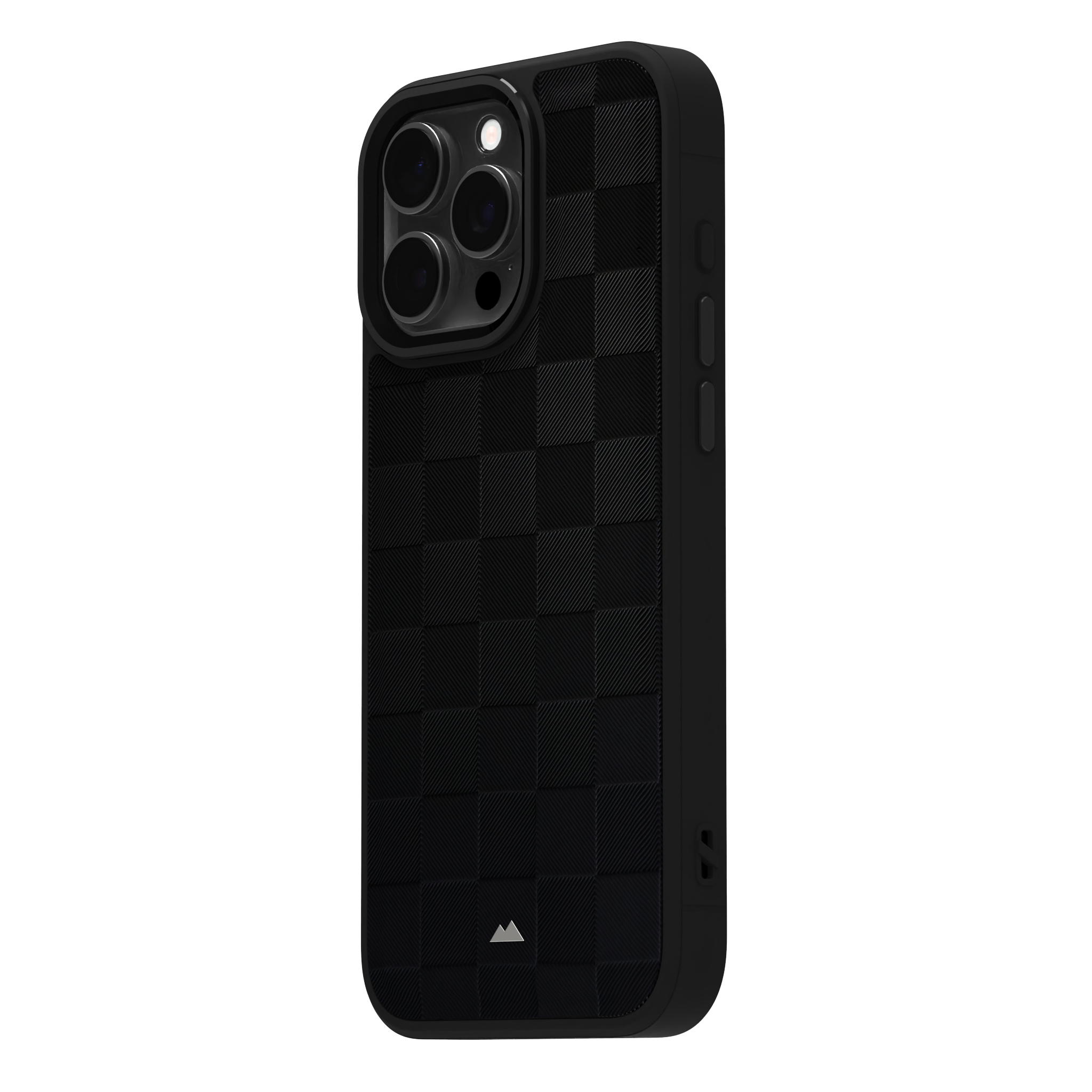 Black Checkered Leather Case for iPhone 16 Pro Max