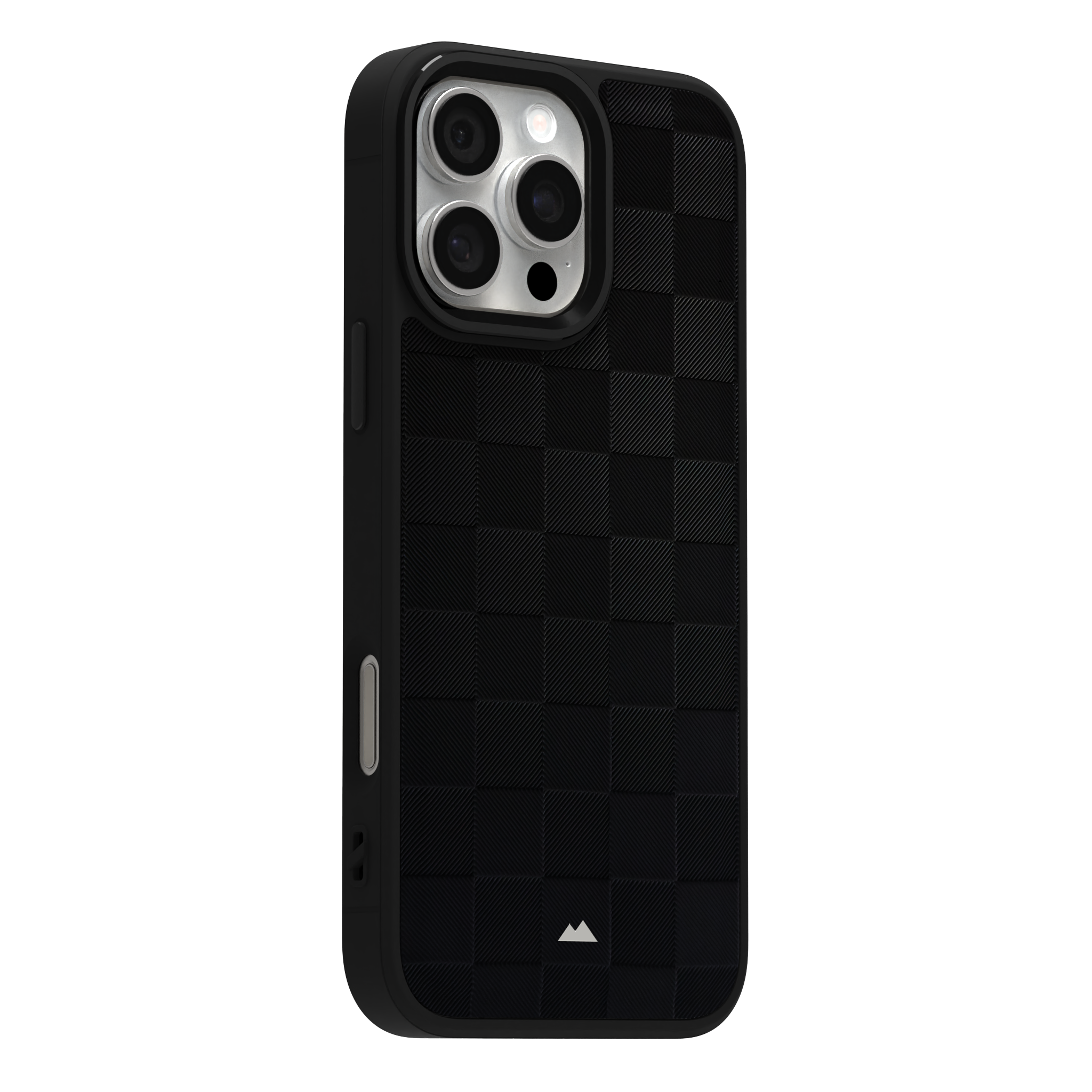 Black Checkered Leather Case for iPhone 16 Pro Max