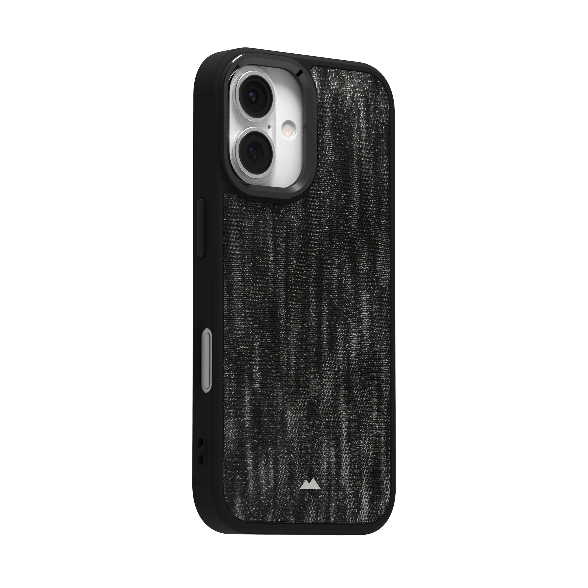 Silver Streaked Black Leather Case Cover for iPhone 16