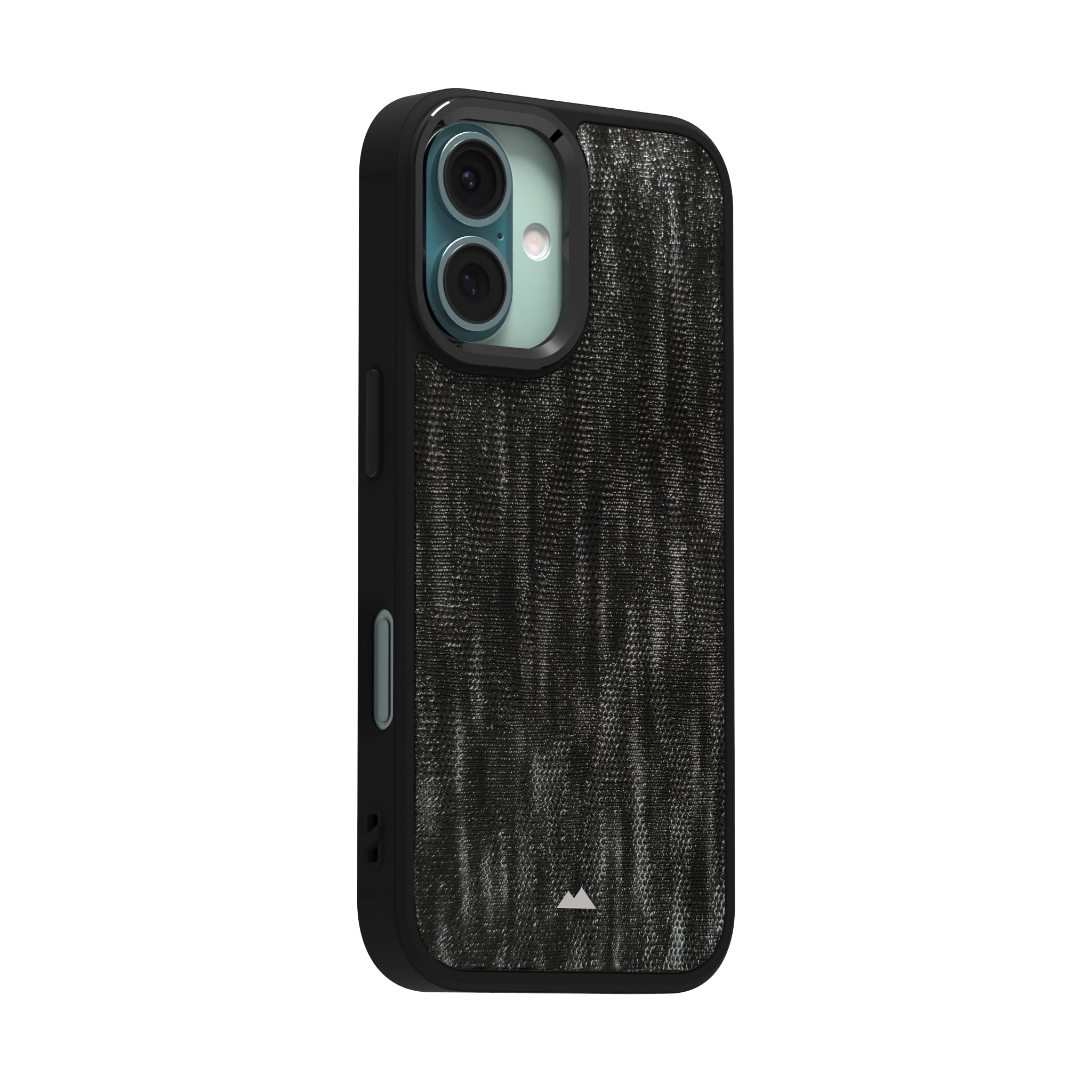 Silver Streaked Black Leather Case Cover for iPhone 16
