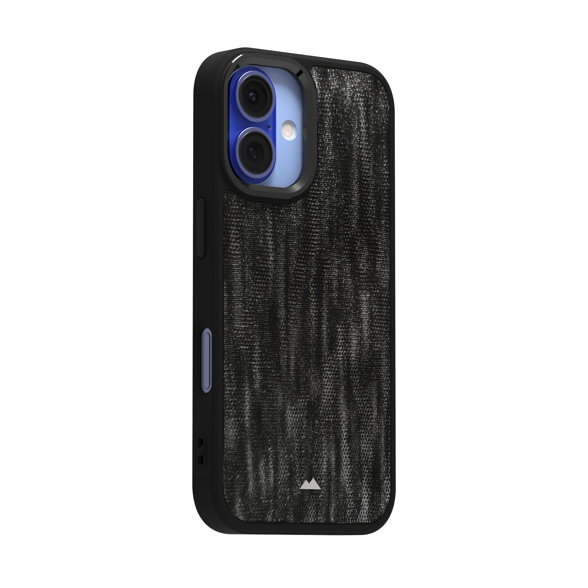 Silver Streaked Black Leather Case Cover for iPhone 16