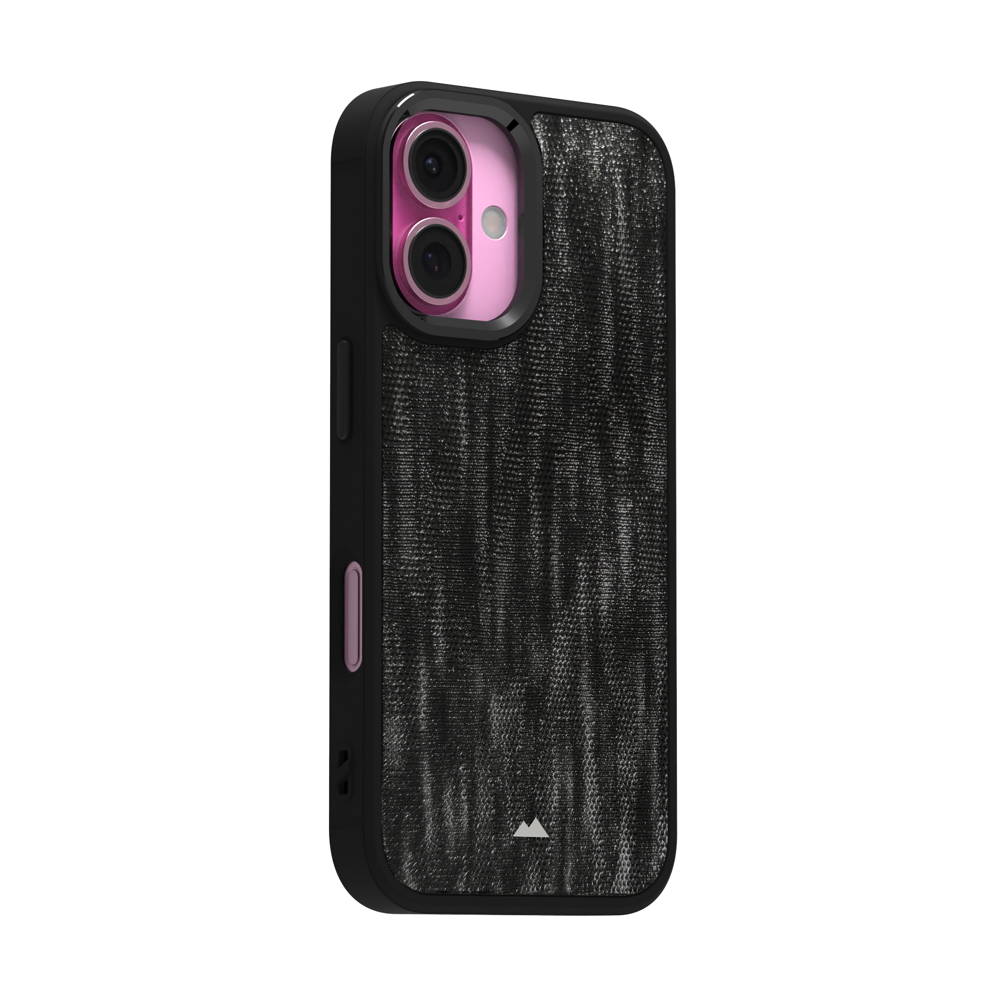 Silver Streaked Black Leather Case Cover for iPhone 16