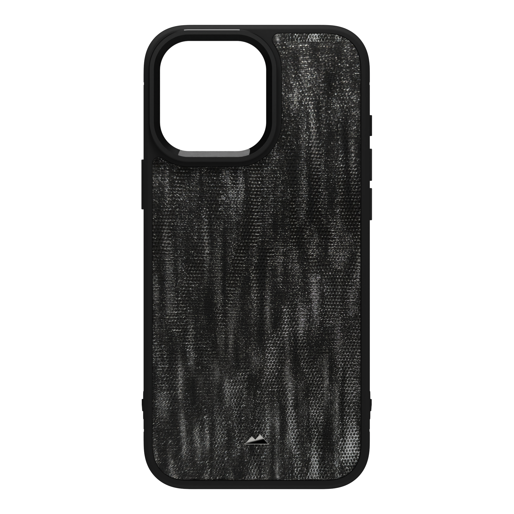 Silver Streaked Black Leather Case Cover for iPhone 16 Pro Max