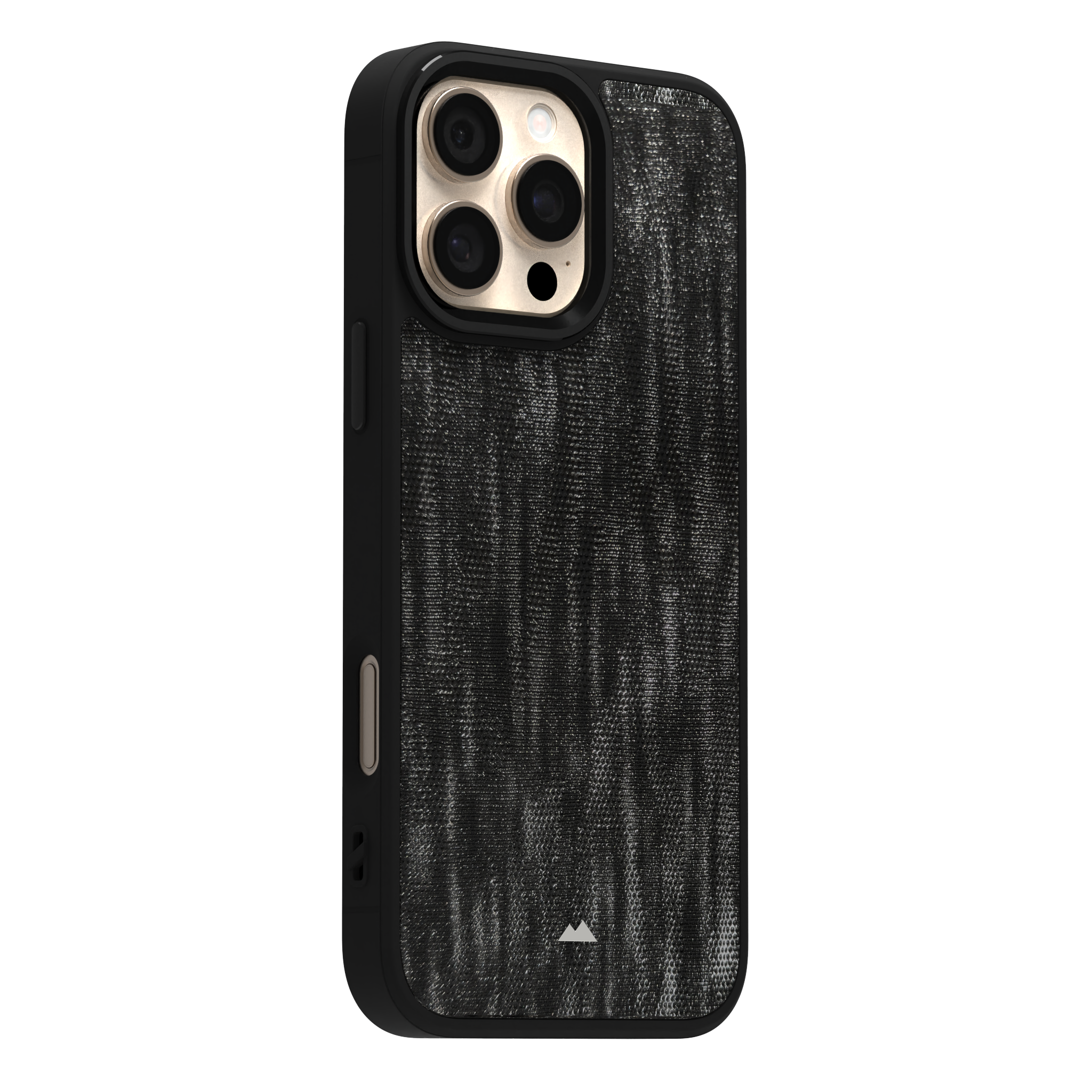 Silver Streaked Black Leather Case Cover for iPhone 16 Pro Max