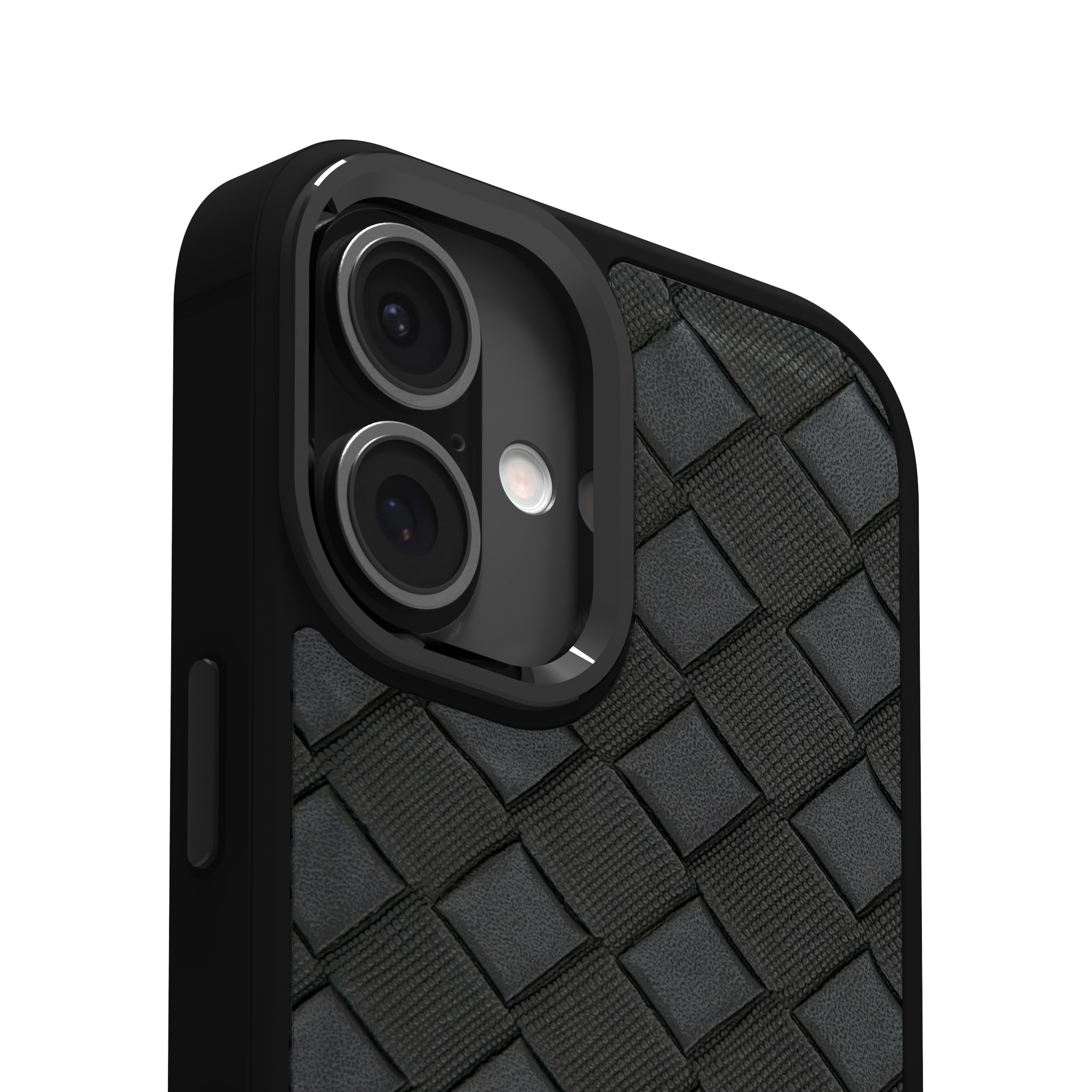 Smoked Cross Leather Case Cover for iPhone 16