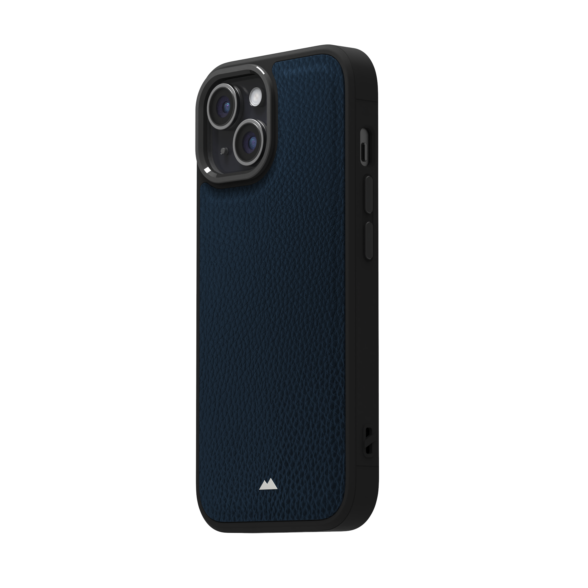 Blue Full Grain Leather Case Cover for iPhone 15