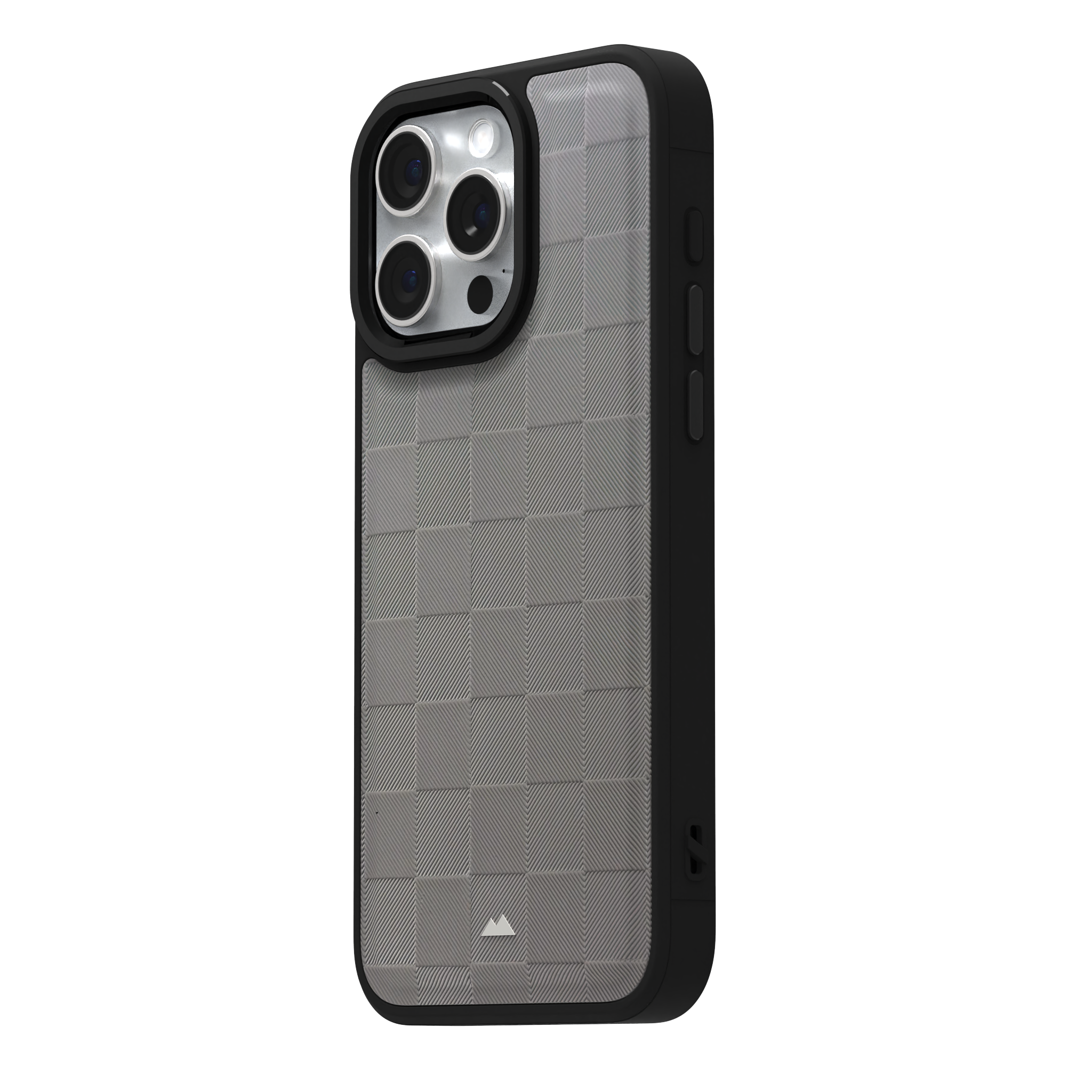 Ash Checkered Leather Case Cover for iPhone 15 Pro Max