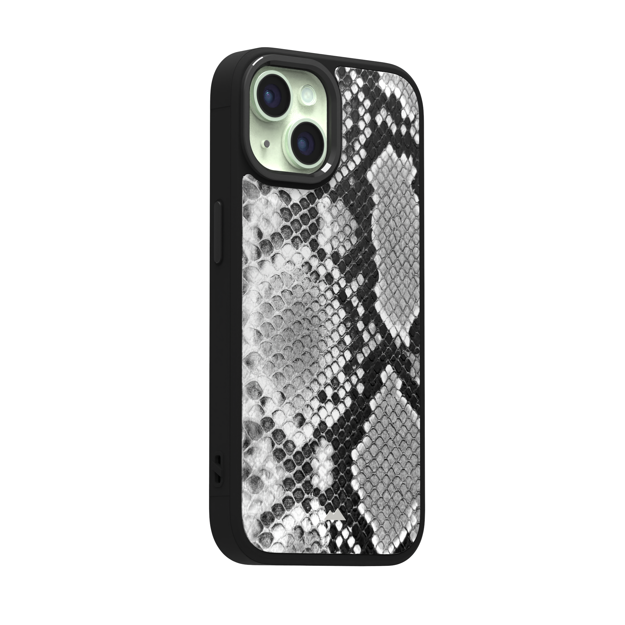 White Reptile Leather Case Cover for iPhone 15