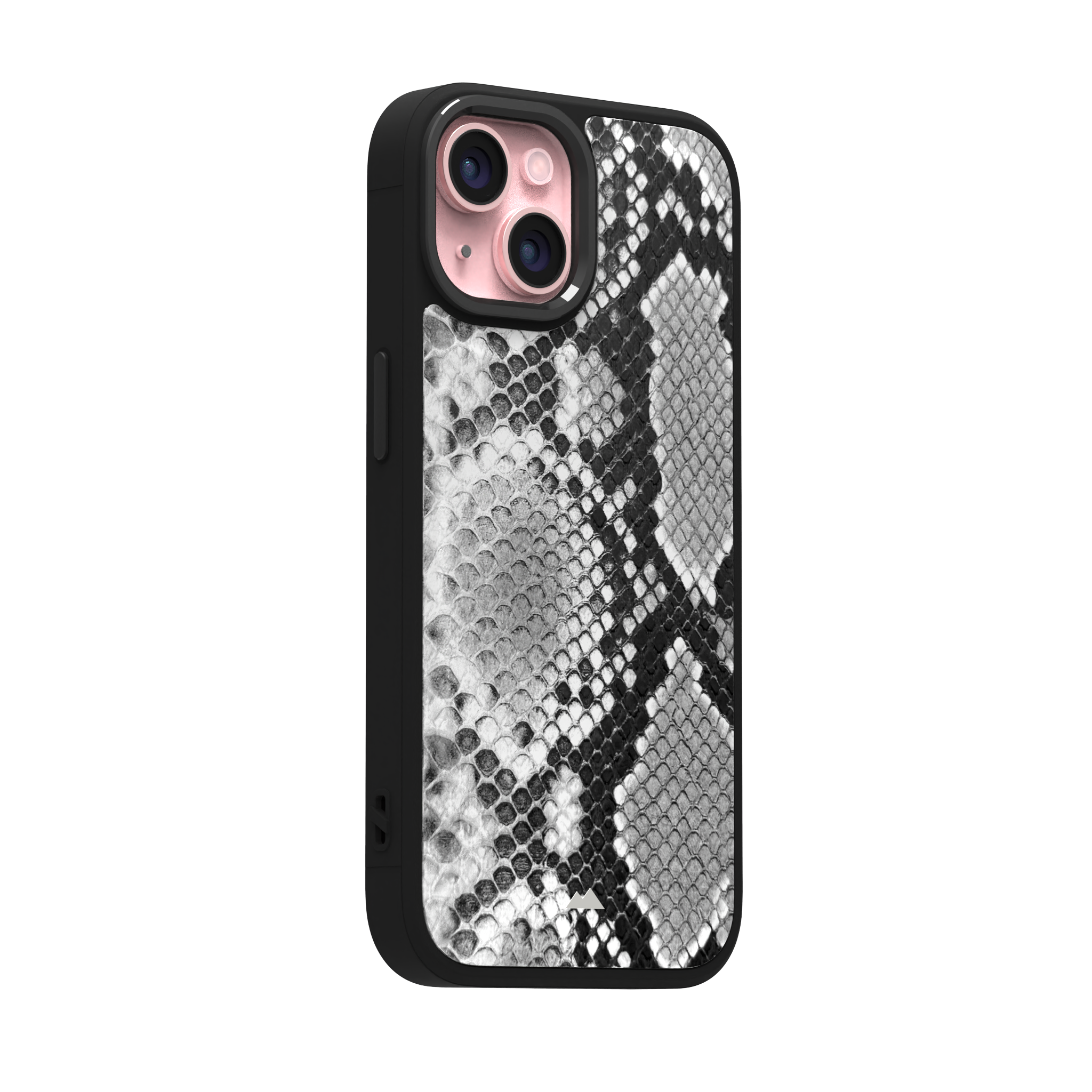White Reptile Leather Case Cover for iPhone 15