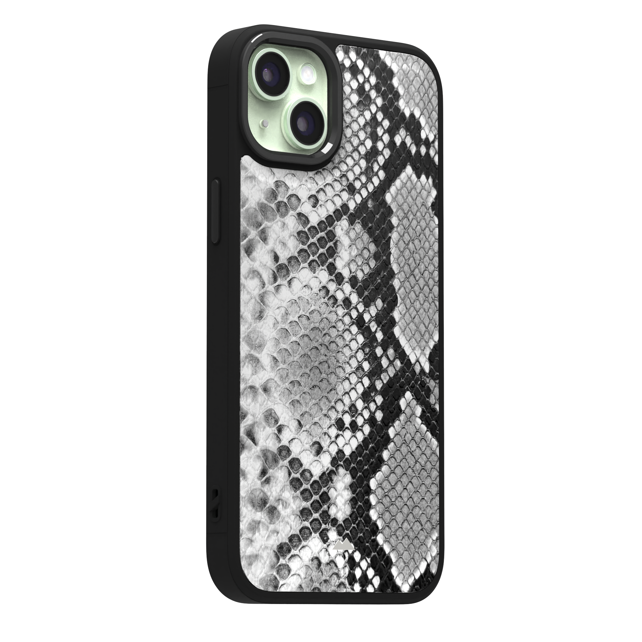 White Reptile Leather Case Cover for iPhone 15 Plus