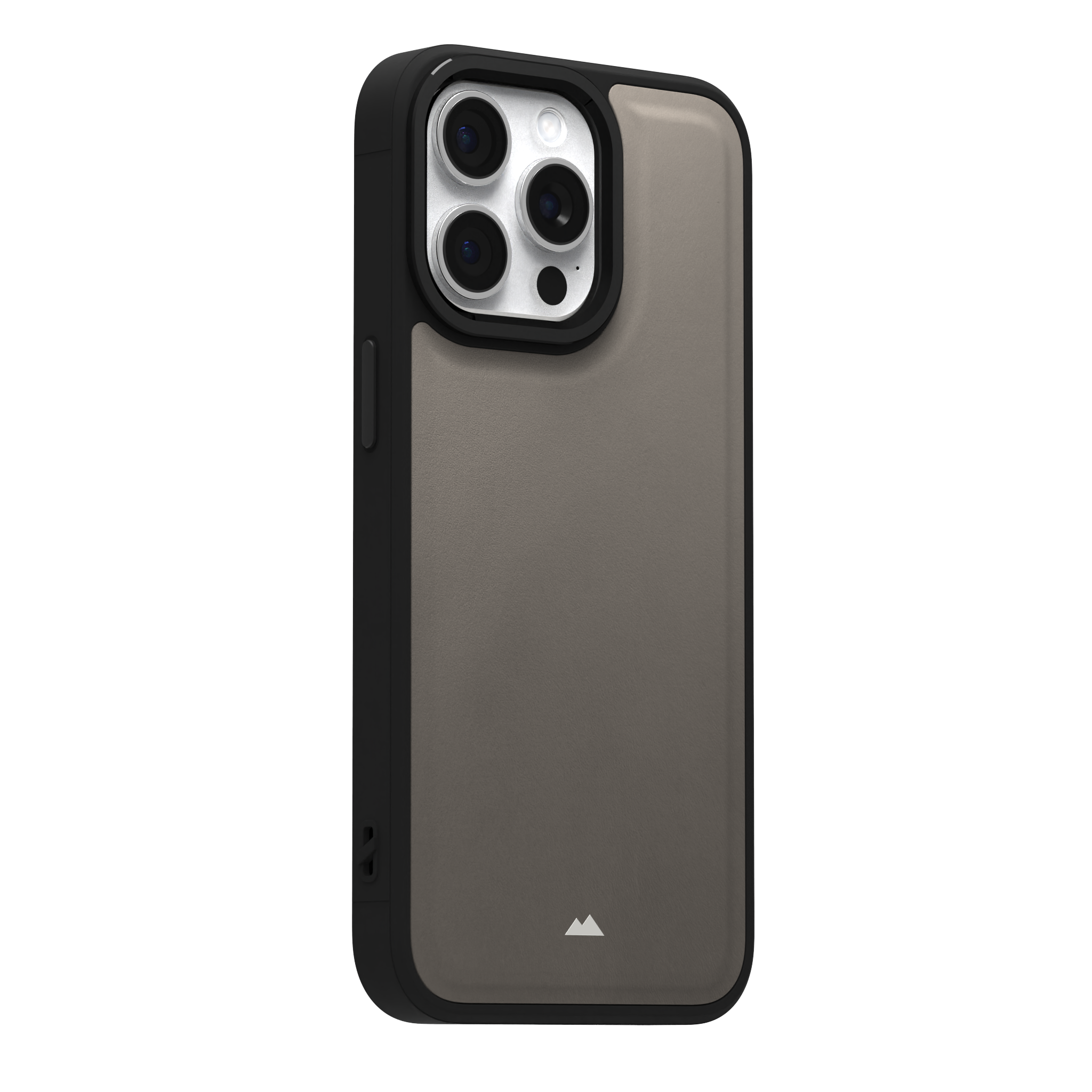 Grey Top Grain Leather Case Cover for iPhone 15 Pro Max