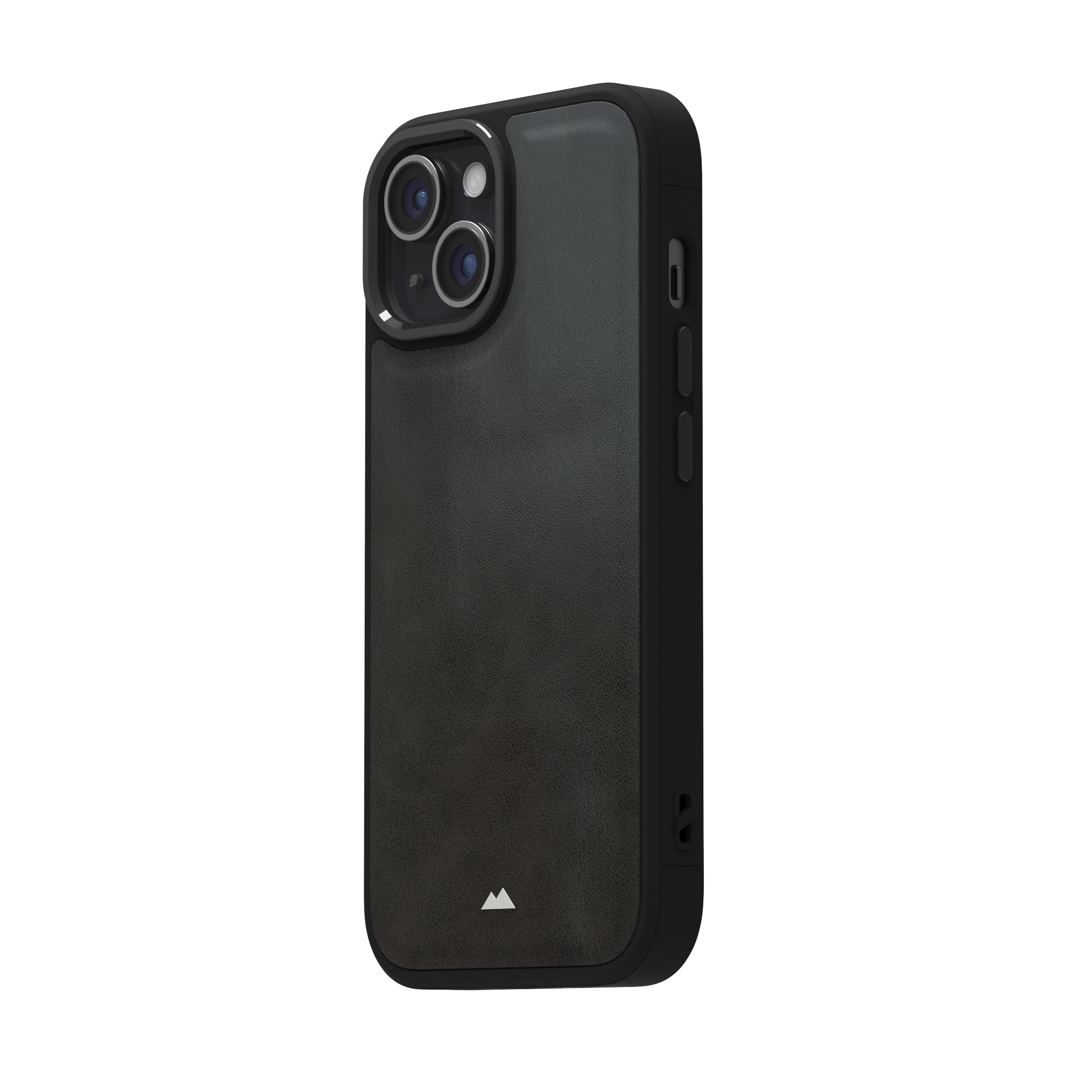 Smudged Grey Leather Case Cover for iPhone 15