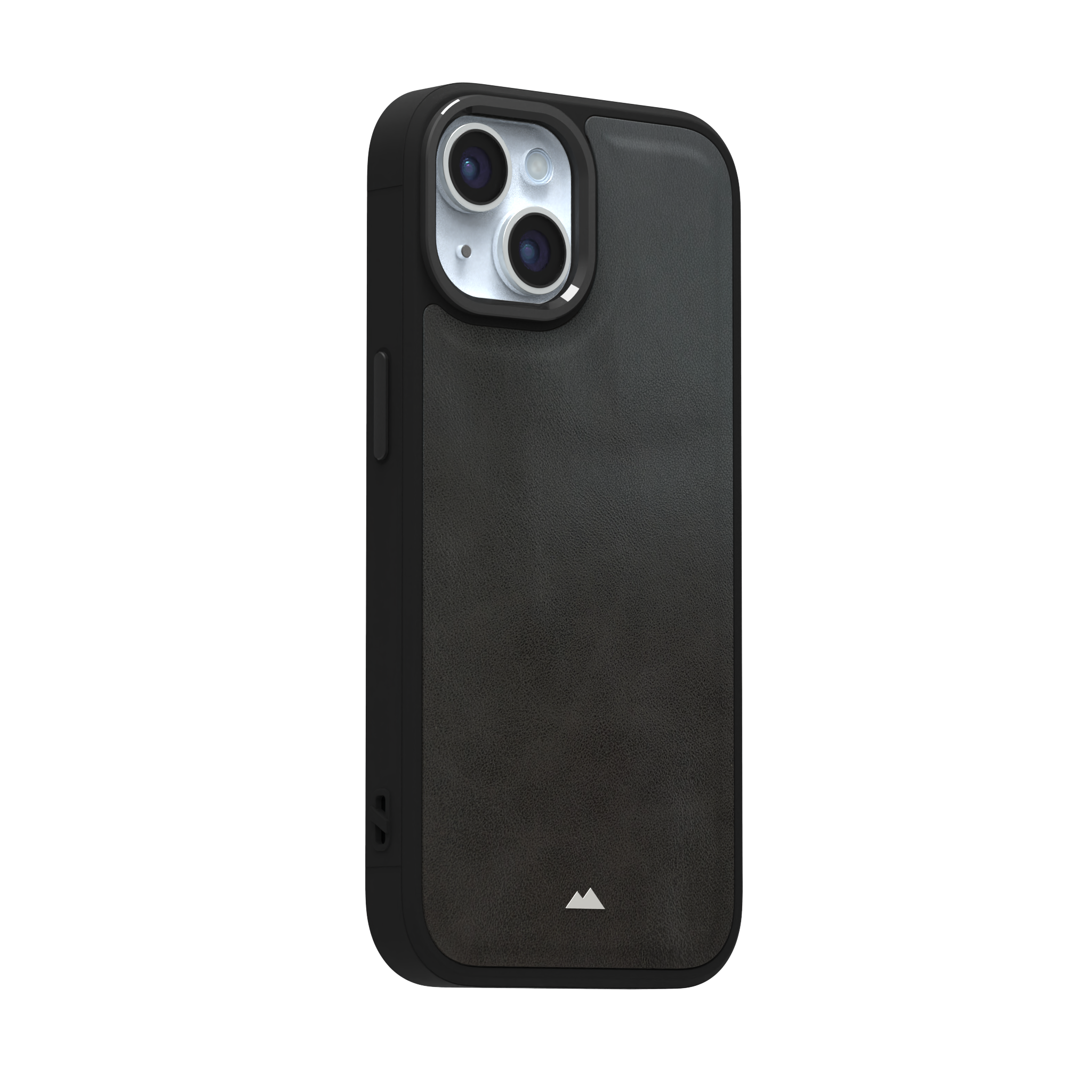 Smudged Grey Leather Case Cover for iPhone 15