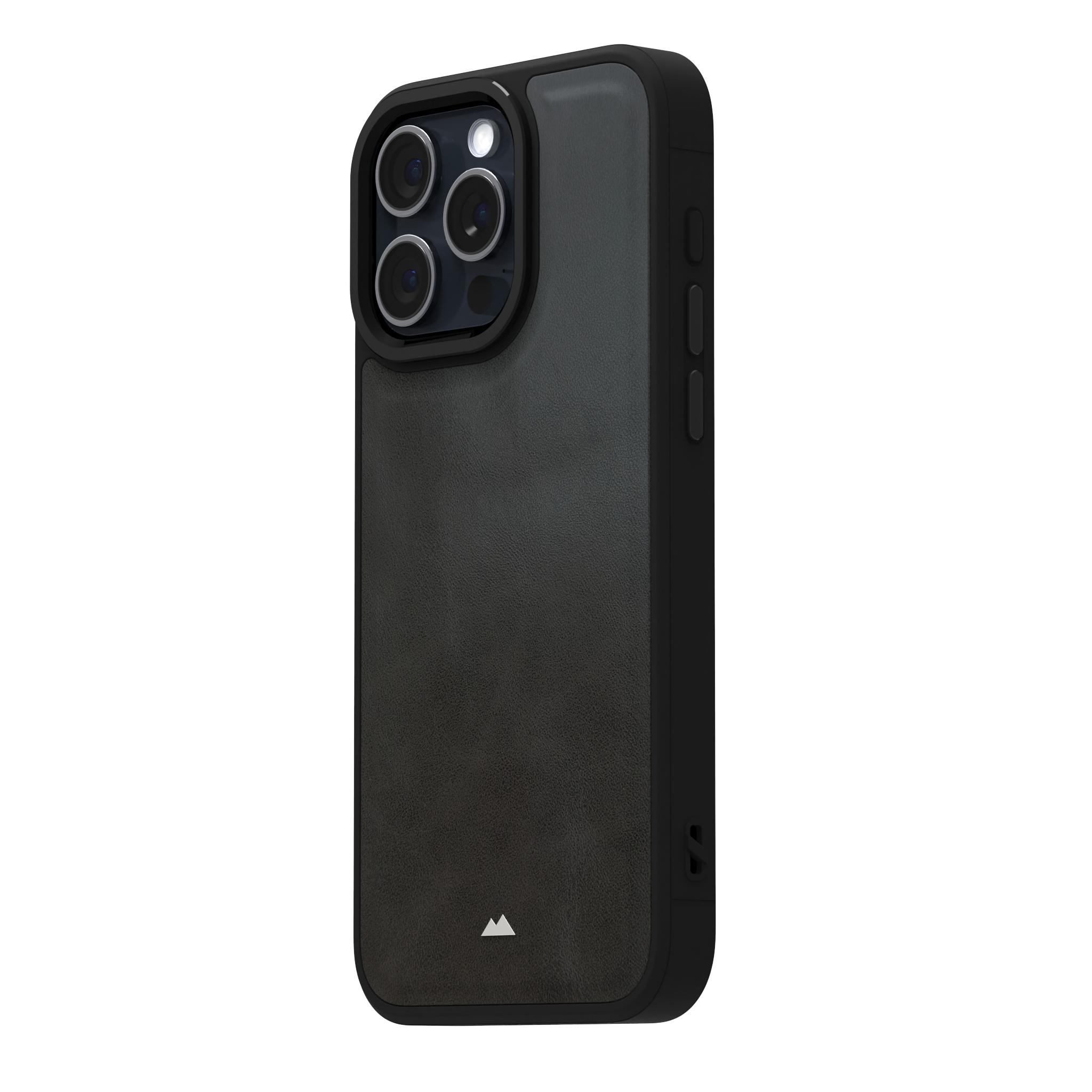 Smudged Grey Leather Case Cover for iPhone 15 Pro Max