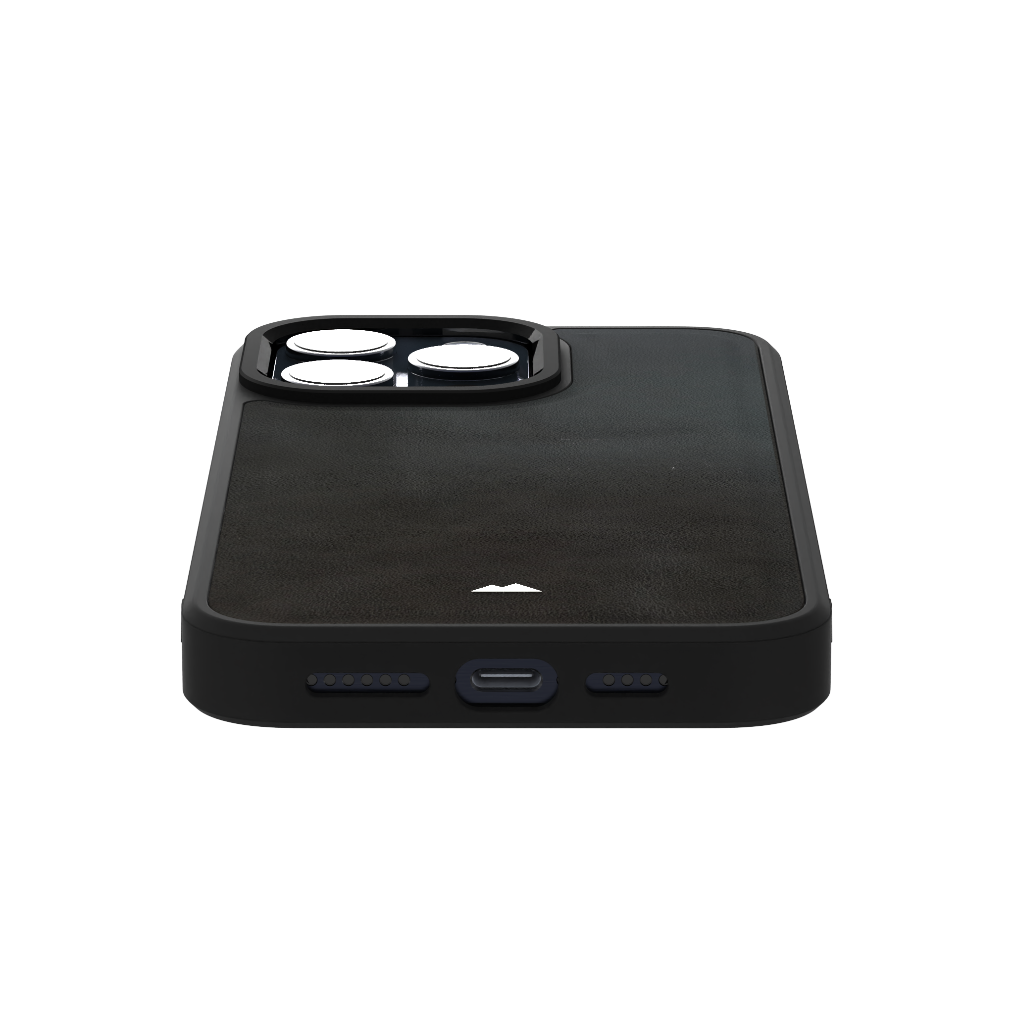 Smudged Grey Leather Case Cover for iPhone 15 Pro Max