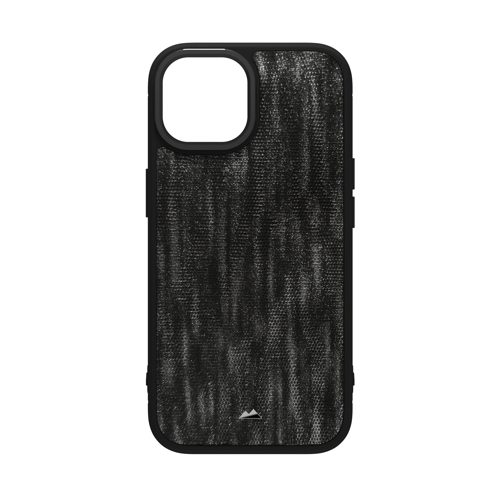 Silver Streaked Black Leather Case Cover for iPhone 15