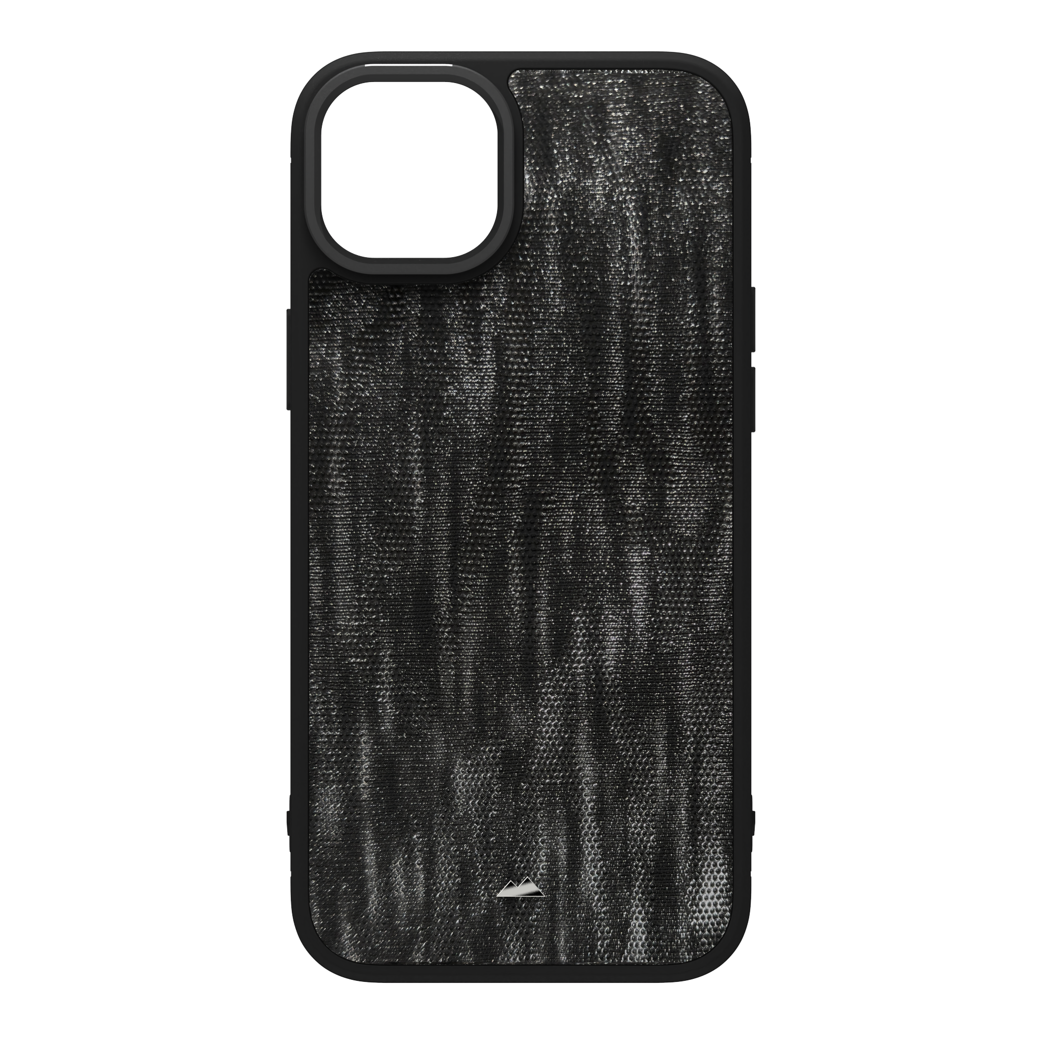 Silver Streaked Black Leather Case Cover for iPhone 15 Plus