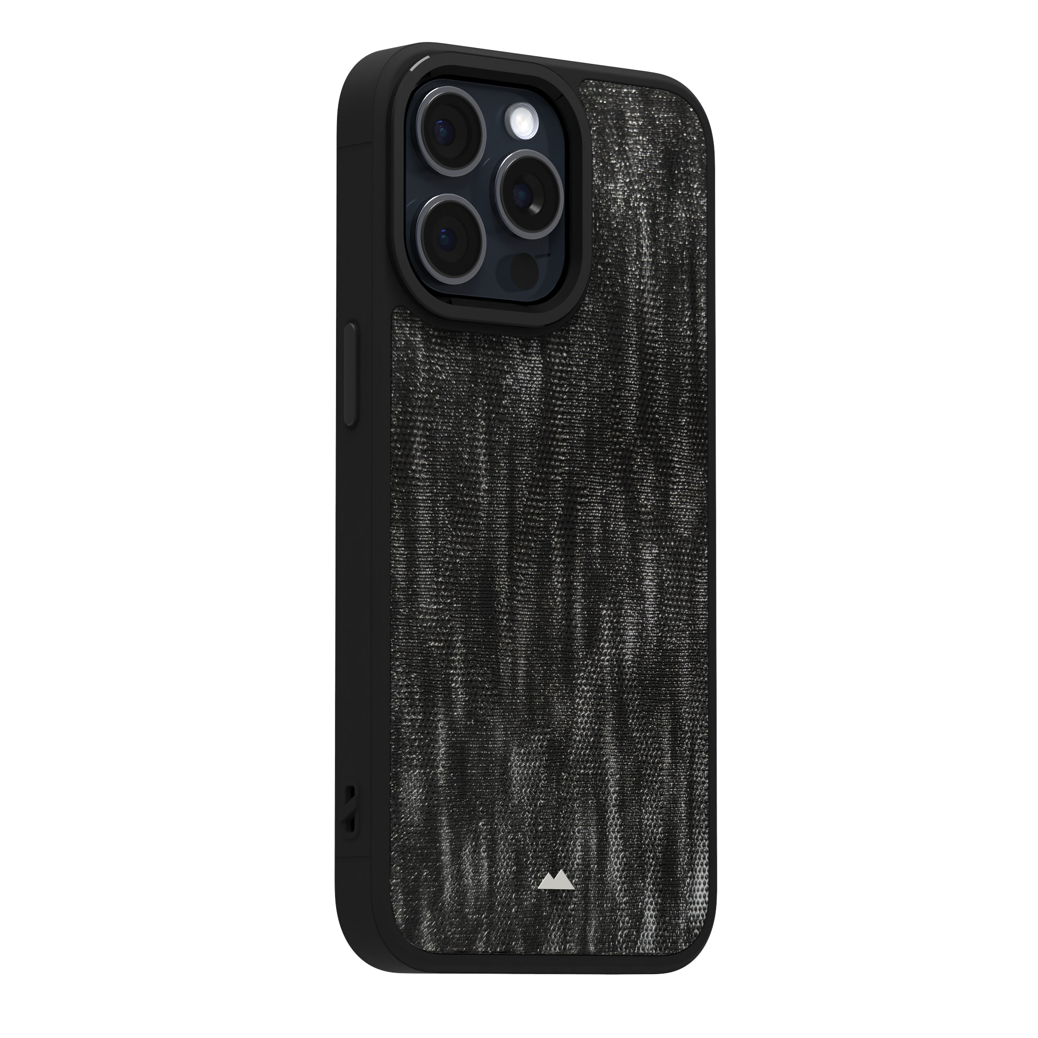 Silver Streaked Black Leather Case Cover for iPhone 15 Pro Max