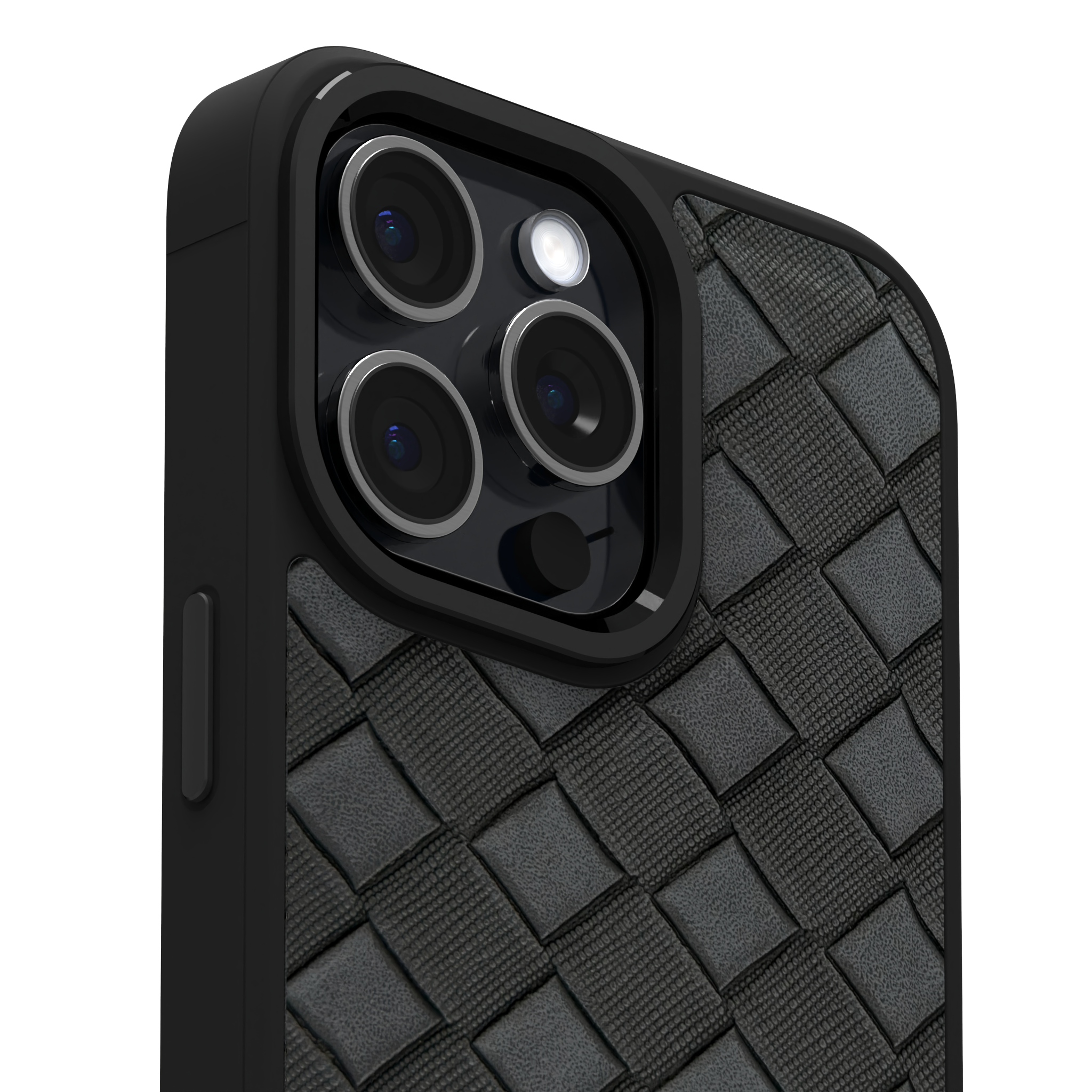 Smoked Cross Leather Case Cover for iPhone 15 Pro Max