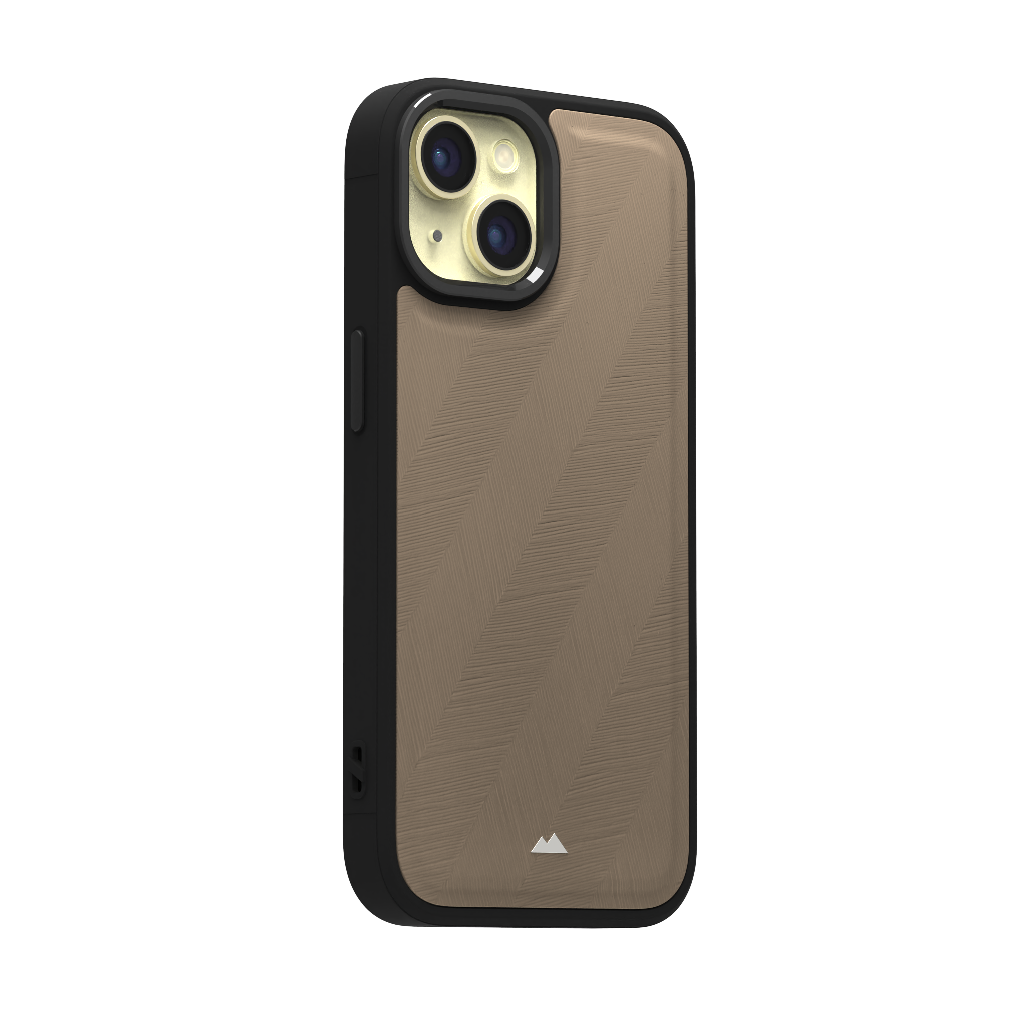 Pale Lined Leather Case Cover for iPhone 15