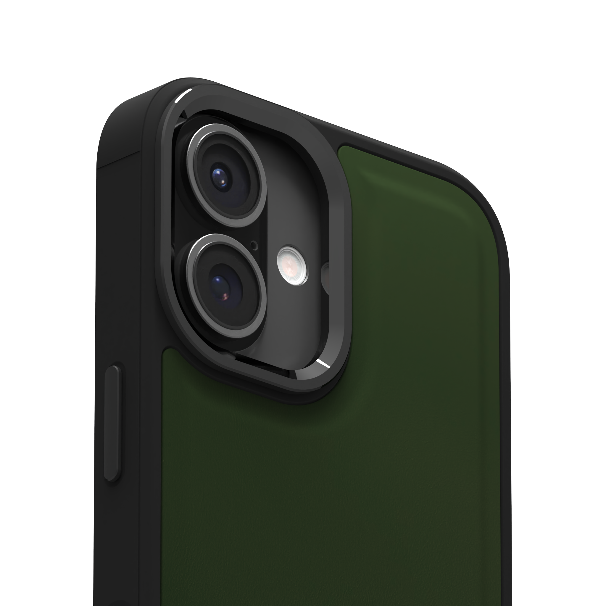 Dark Olive Smooth Leather Case Cover for iPhone 16