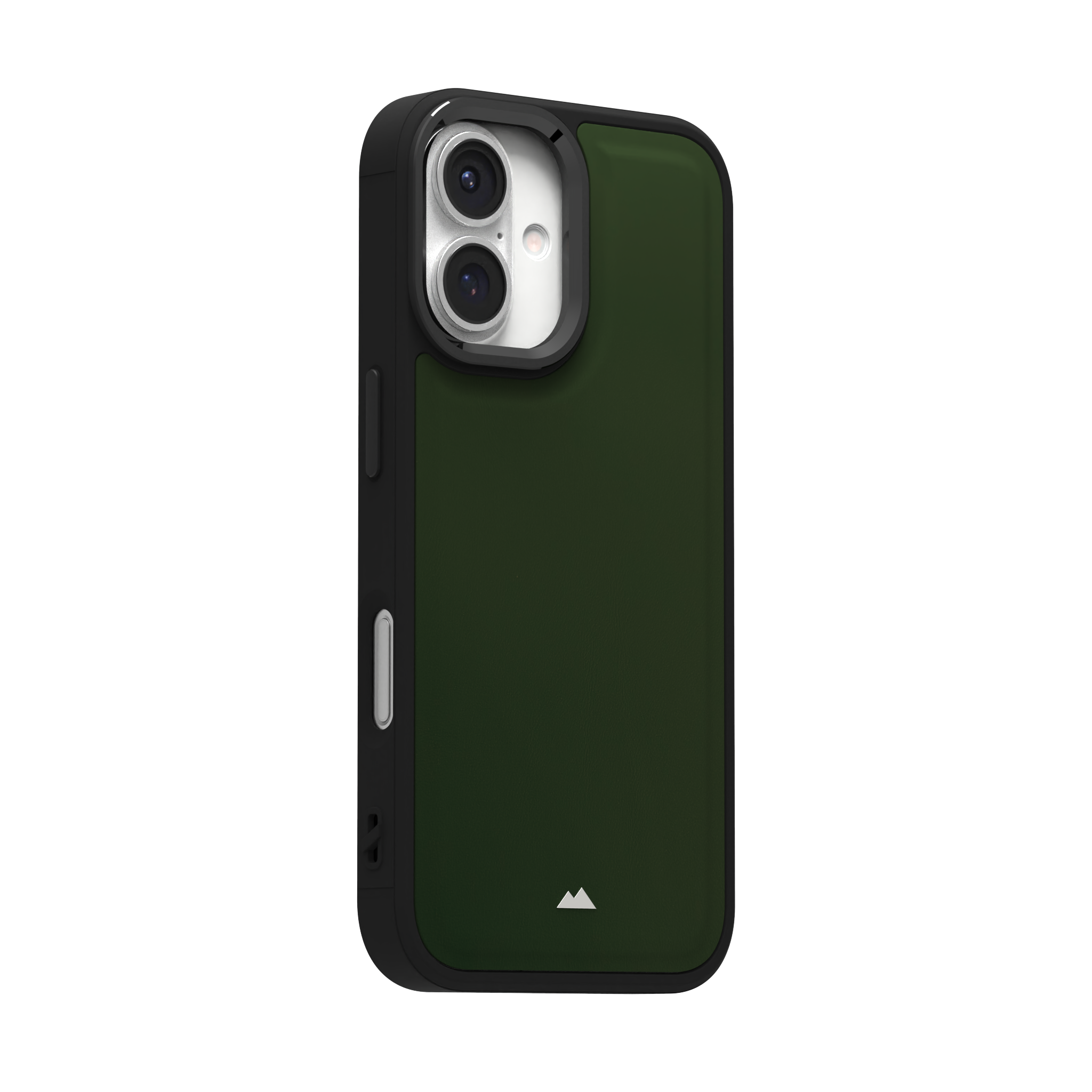 Dark Olive Smooth Leather Case Cover for iPhone 16