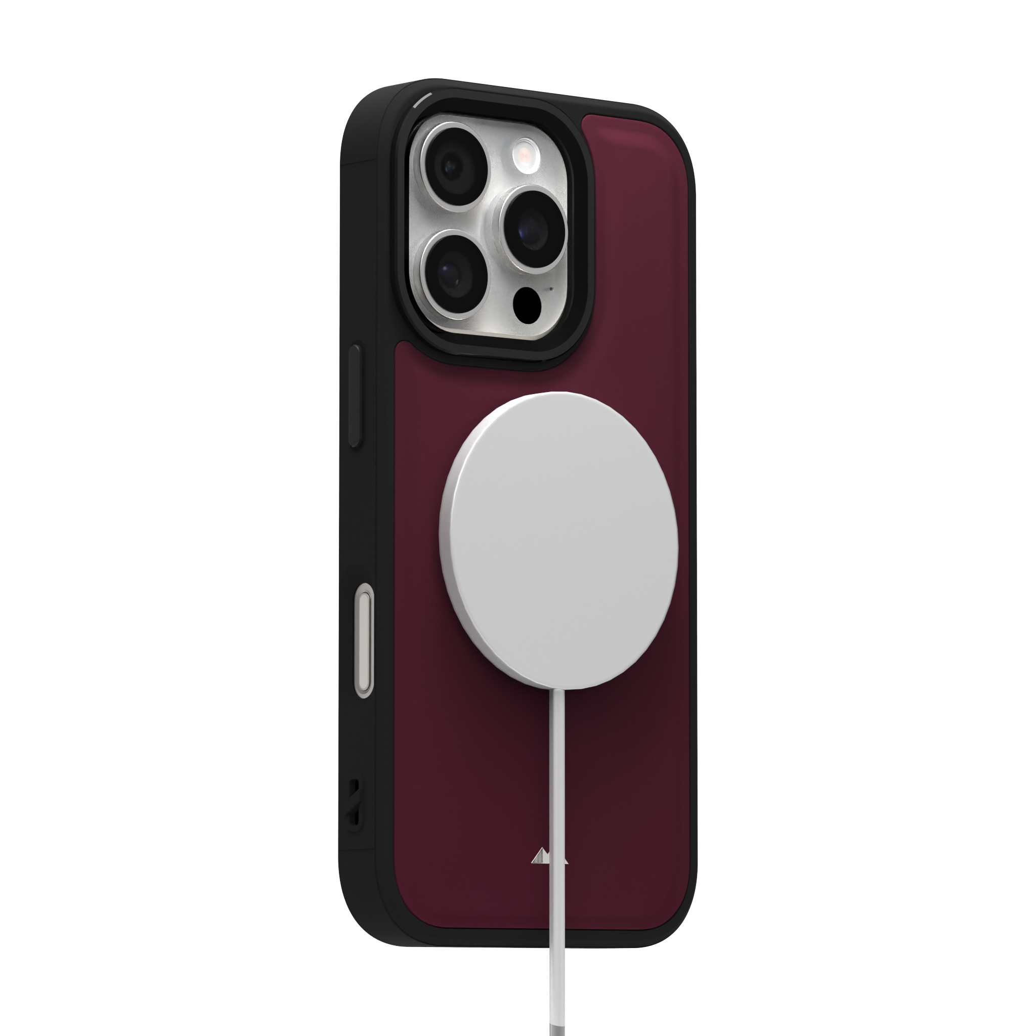 Merlot Plain Leather Case for iPhone 16 Pro