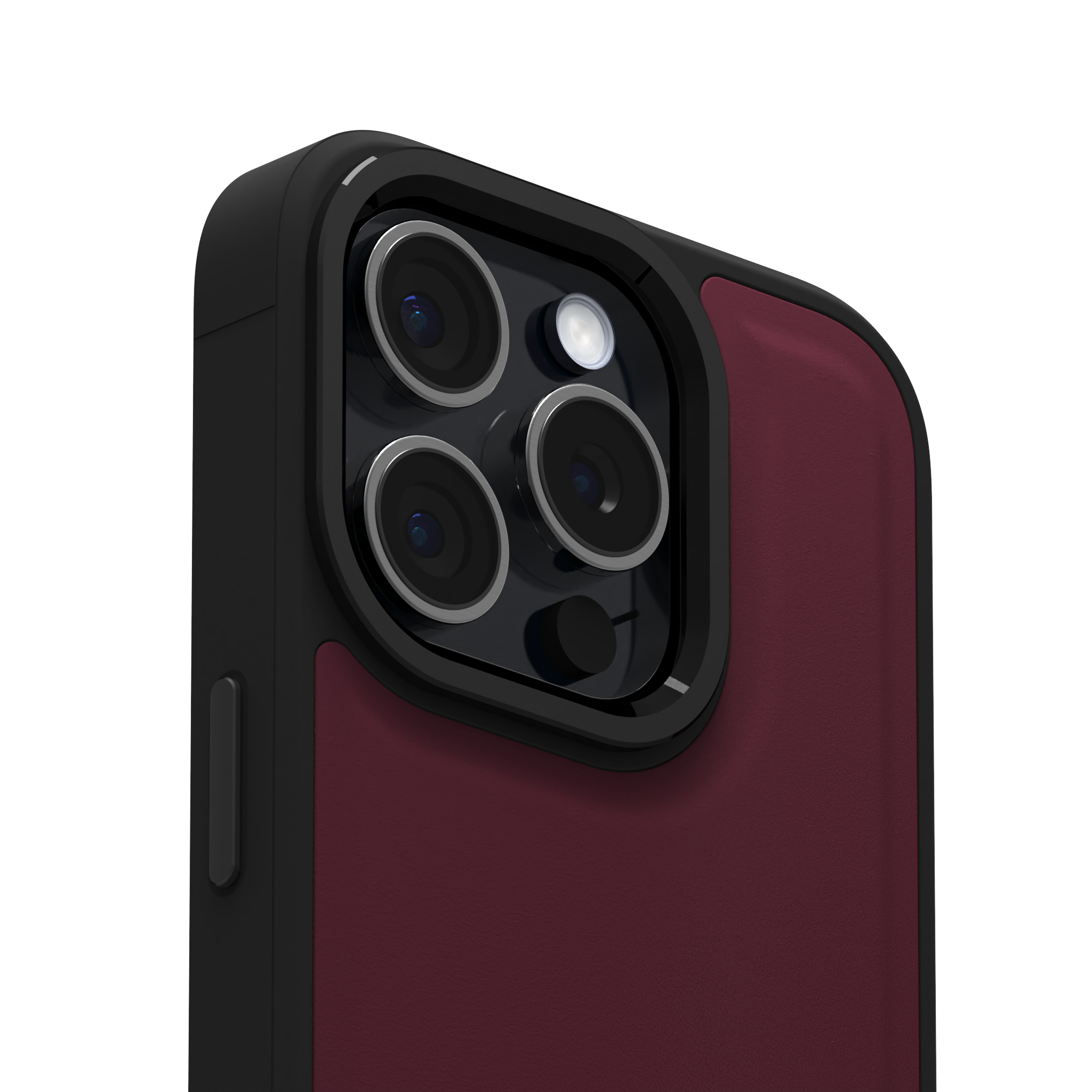 Merlot Plain Leather Case for iPhone 15 Pro