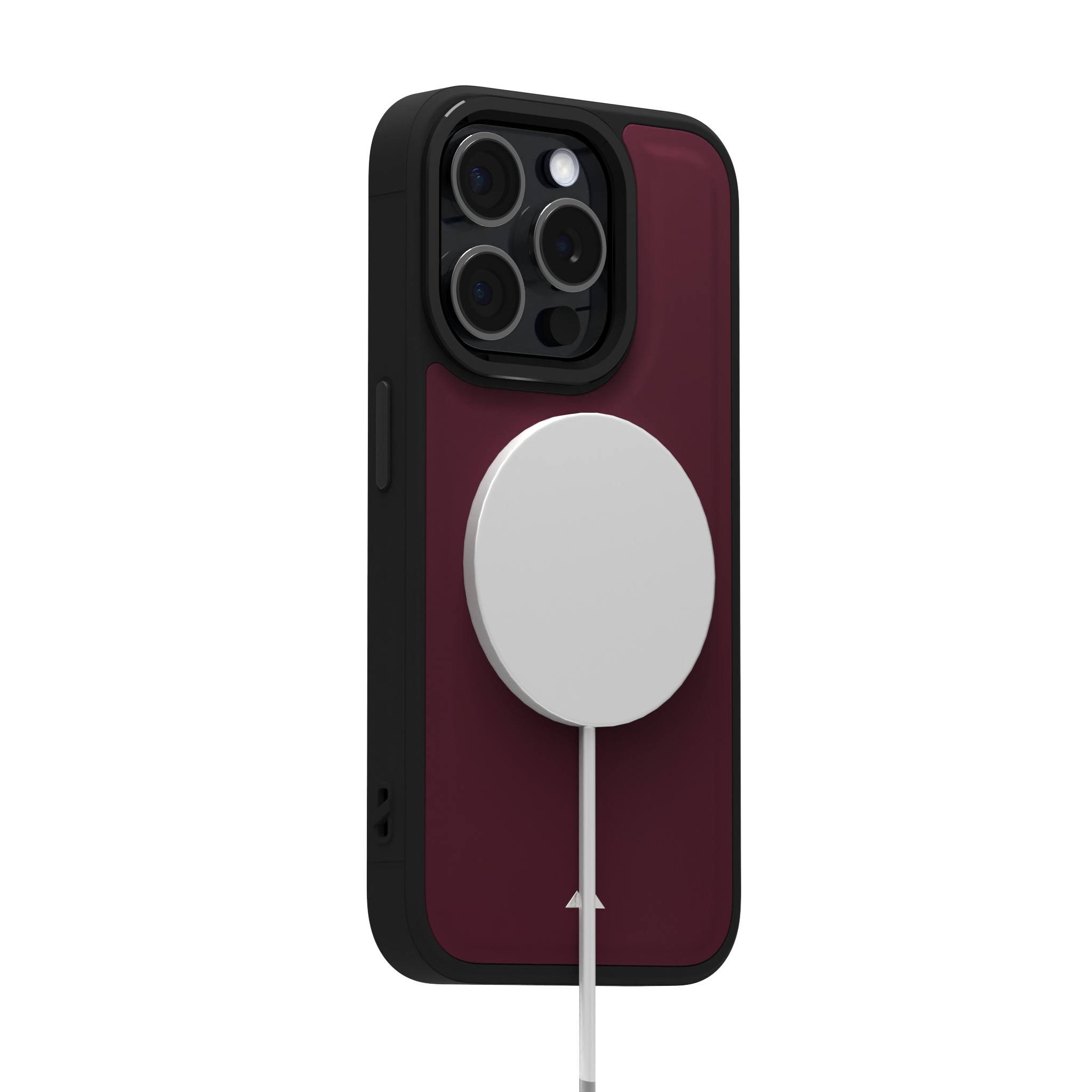 Merlot Plain Leather Case for iPhone 15 Pro