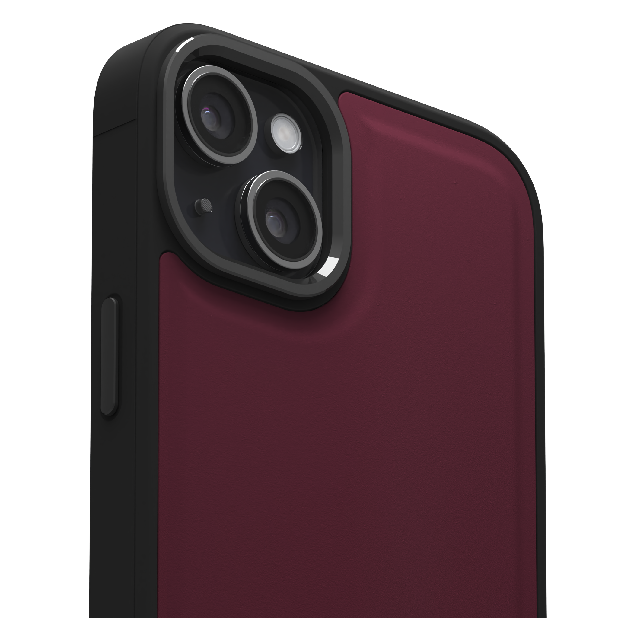 Merlot Plain Leather Case for iPhone 15 Plus