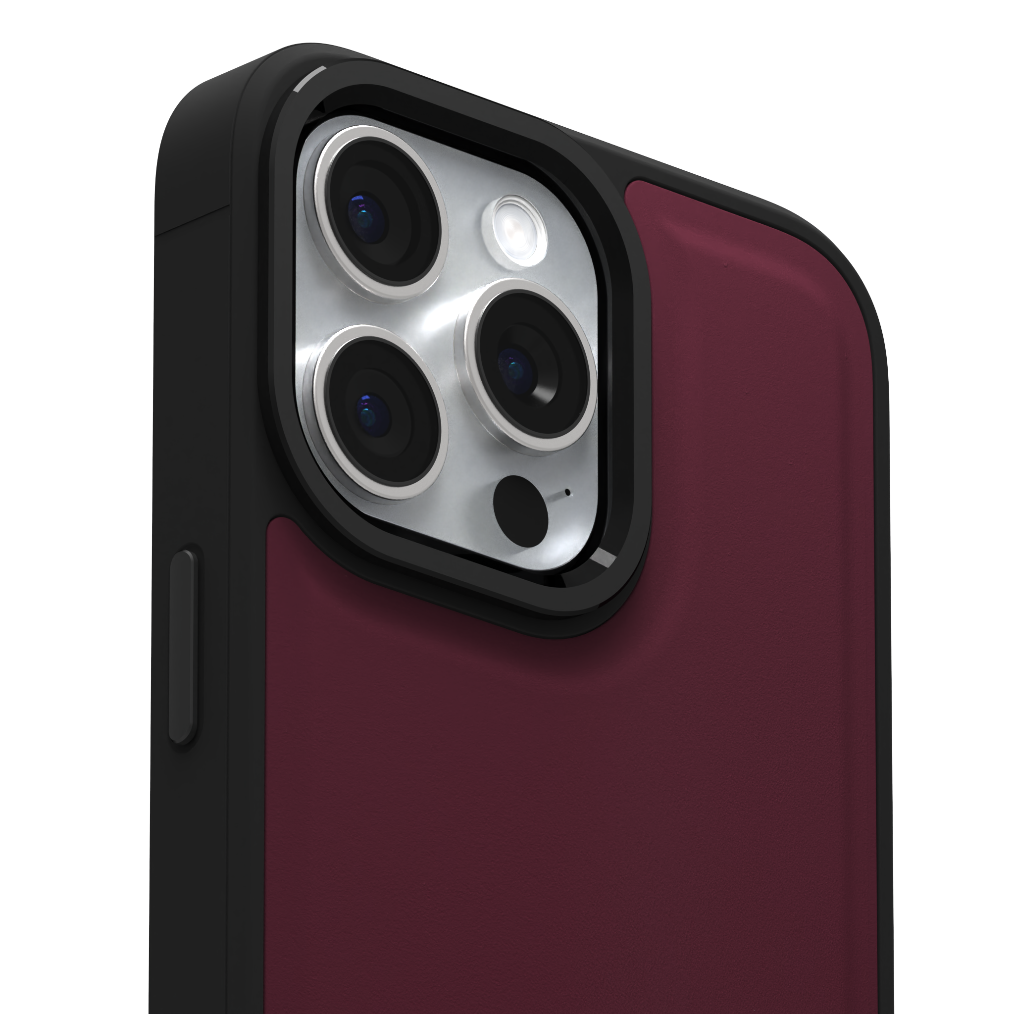 Merlot Plain Leather Case for iPhone 15 Pro Max