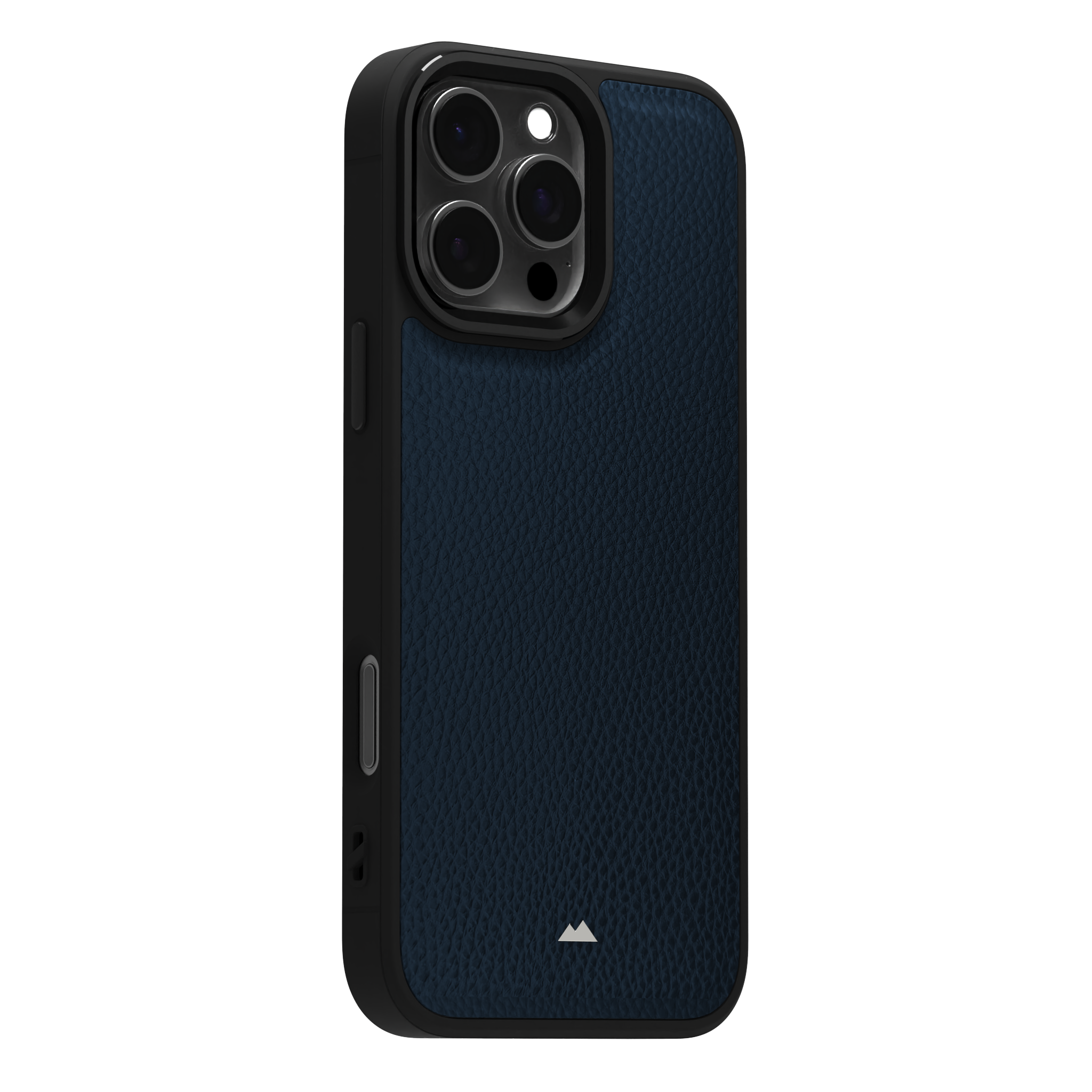 Blue Full Grain Leather Case Cover for iPhone 16 Pro Max