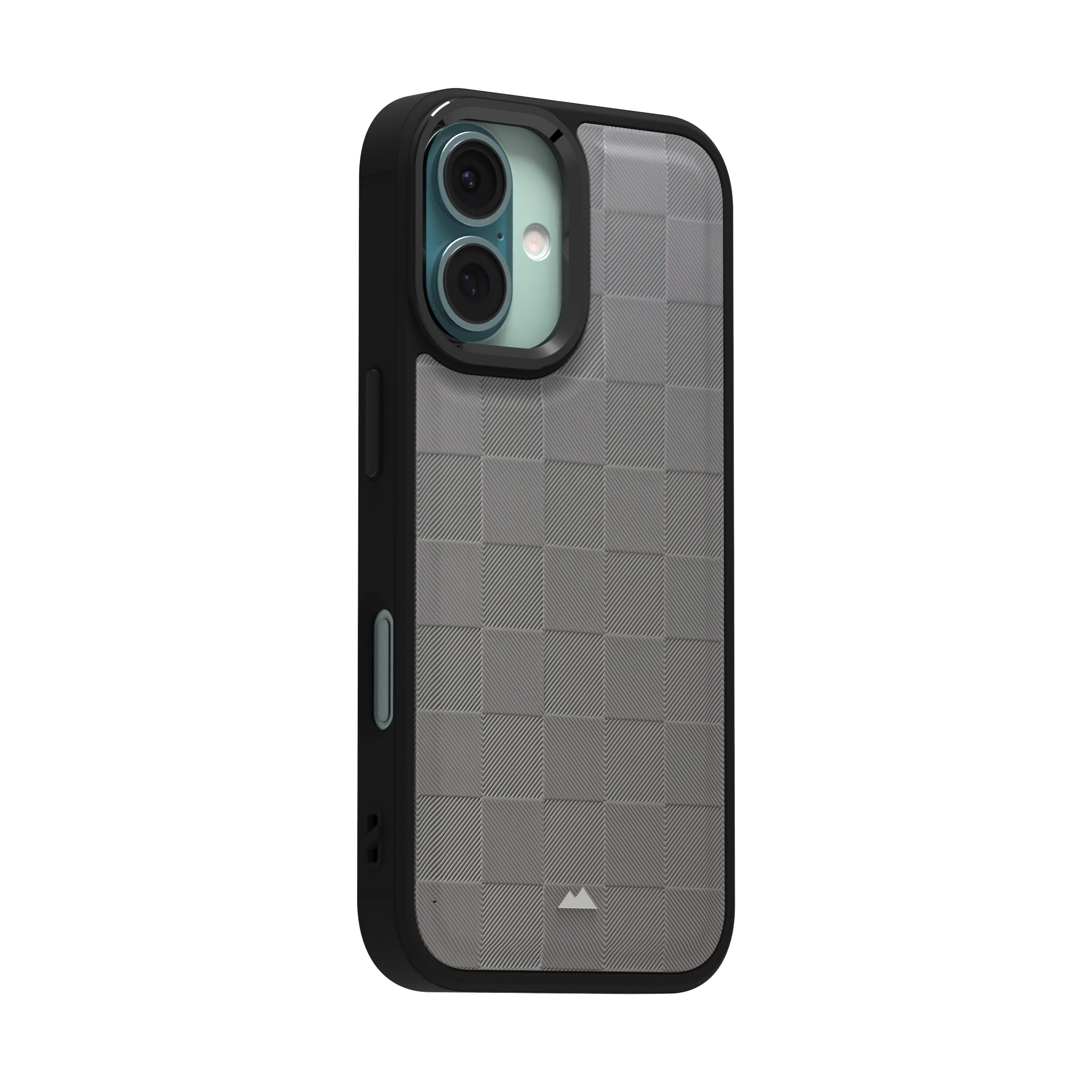 Ash Checkered Leather Case Cover for iPhone 16