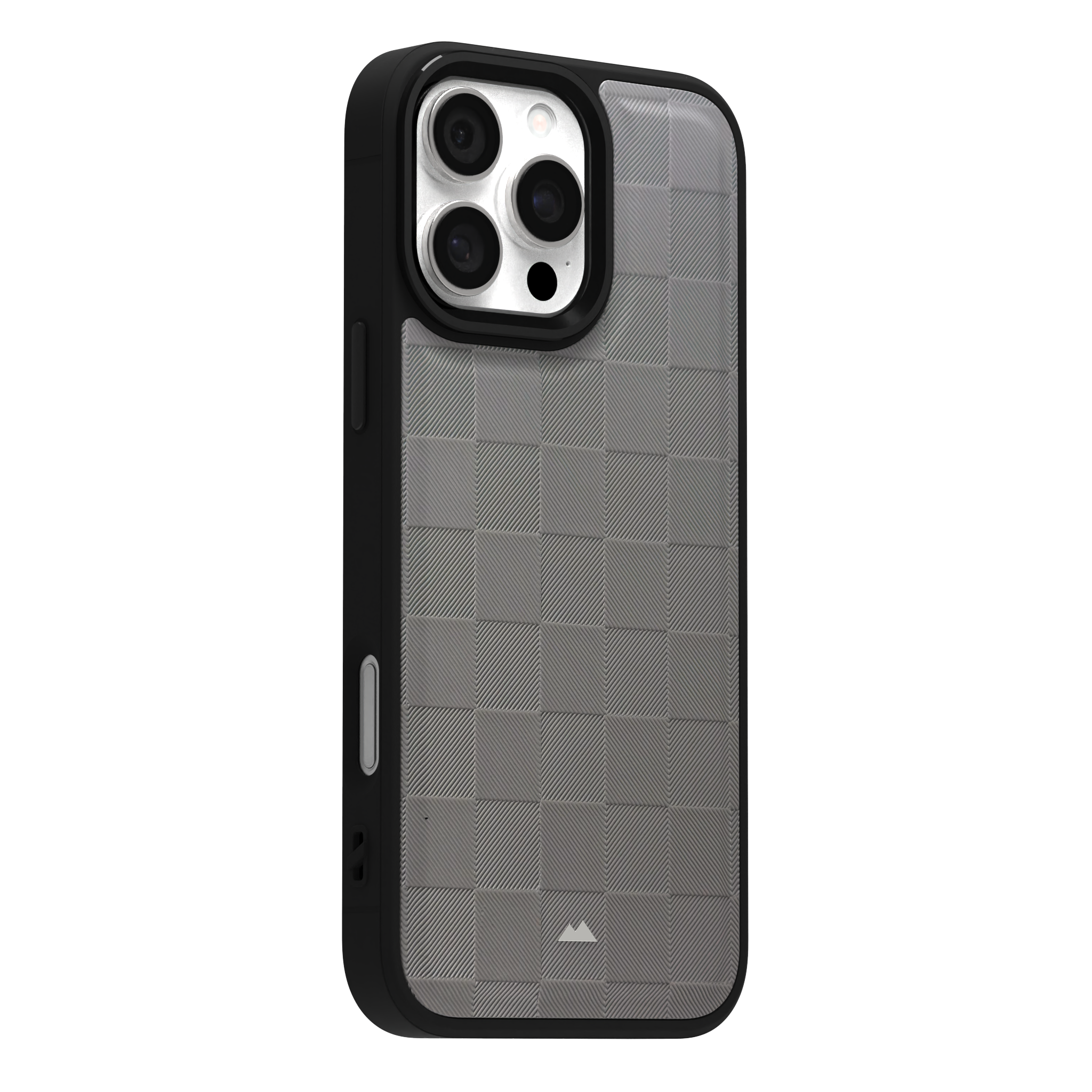 Ash Checkered Leather Case Cover for iPhone 16 Pro Max