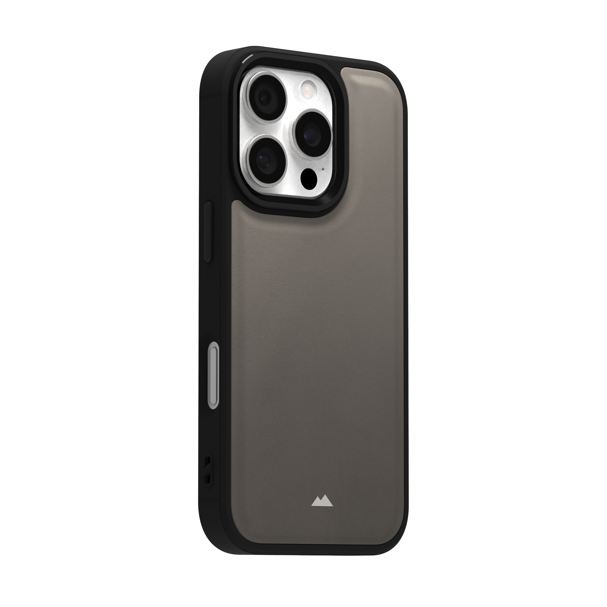 Grey Top Grain Leather Case Cover for iPhone 16 Pro